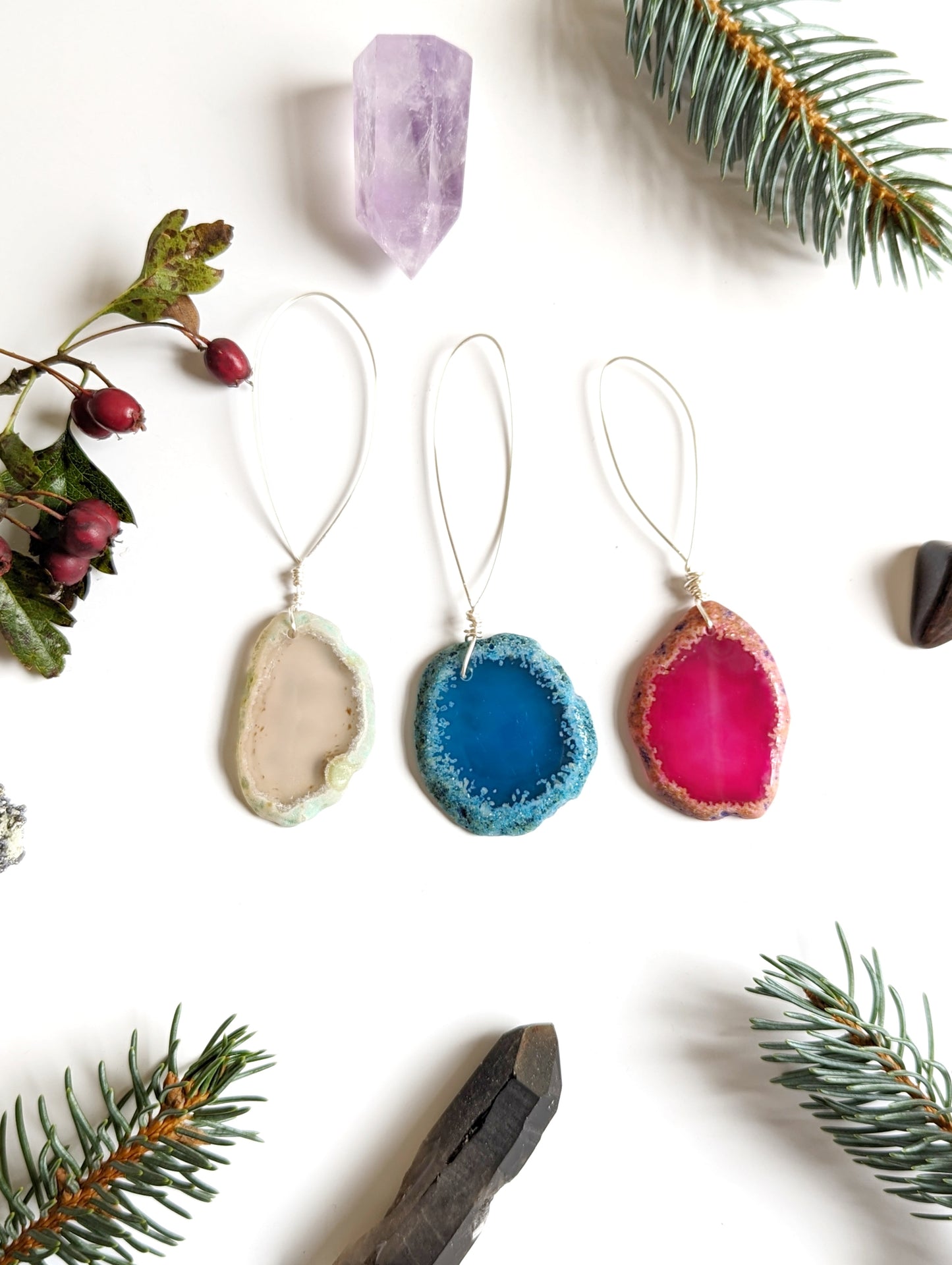 Agate Christmas Baubles