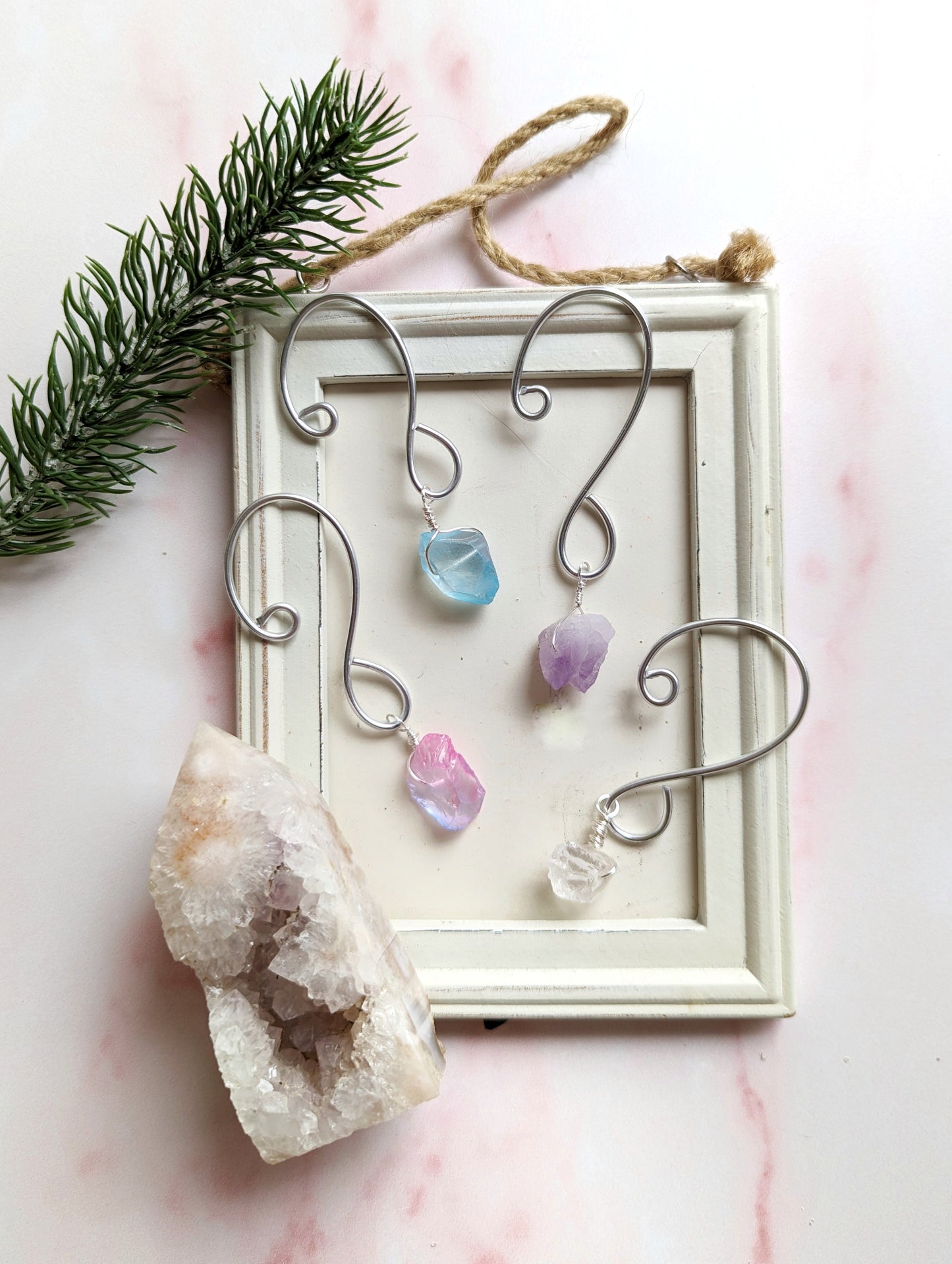 Silver Crystal Baubles