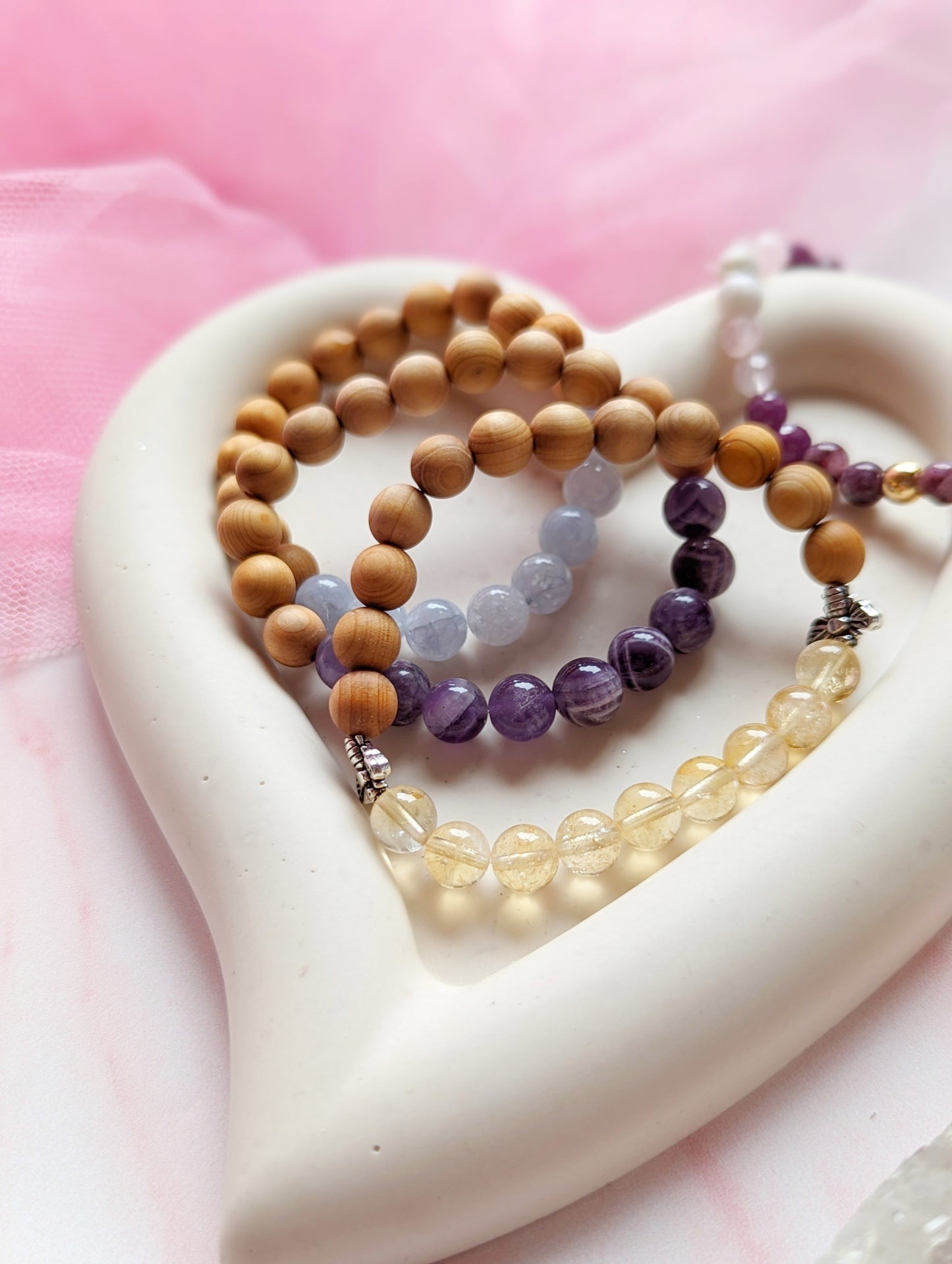 Amethyst and Cedarwood Bracelet