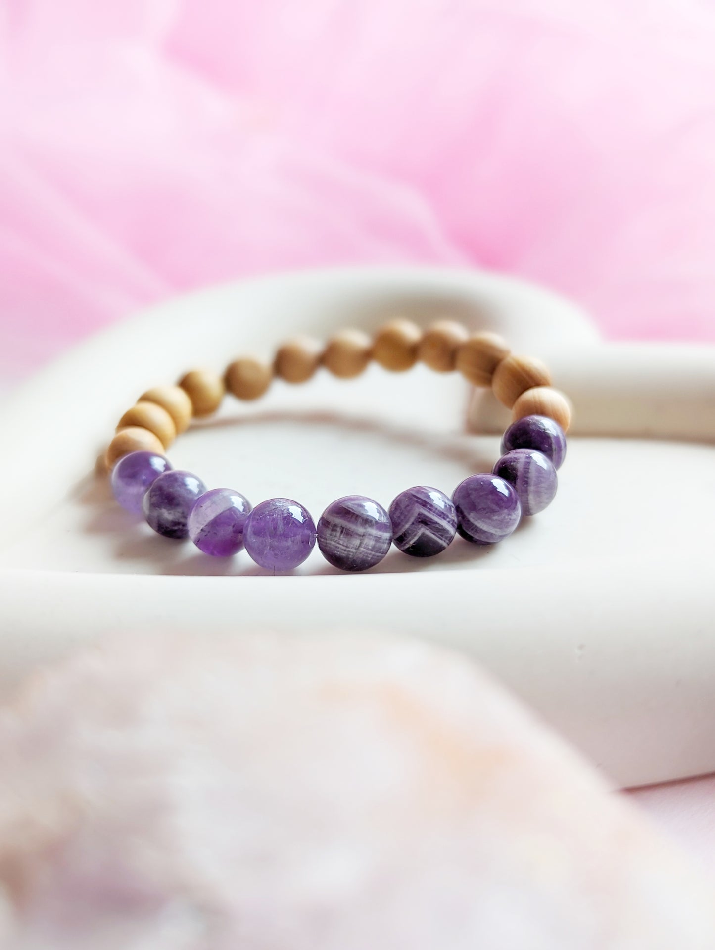 Amethyst and Cedarwood Bracelet