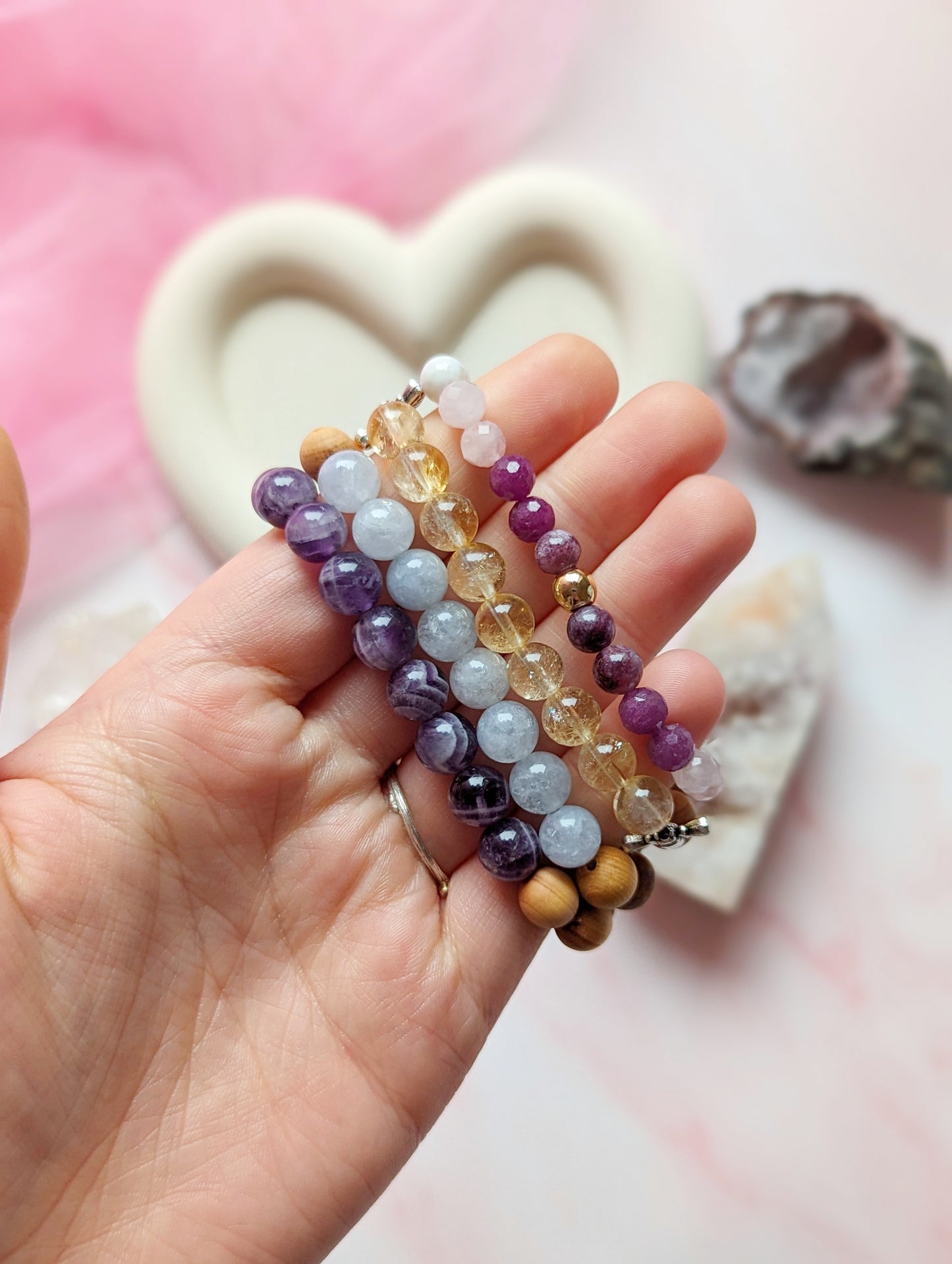 Amethyst and Cedarwood Bracelet