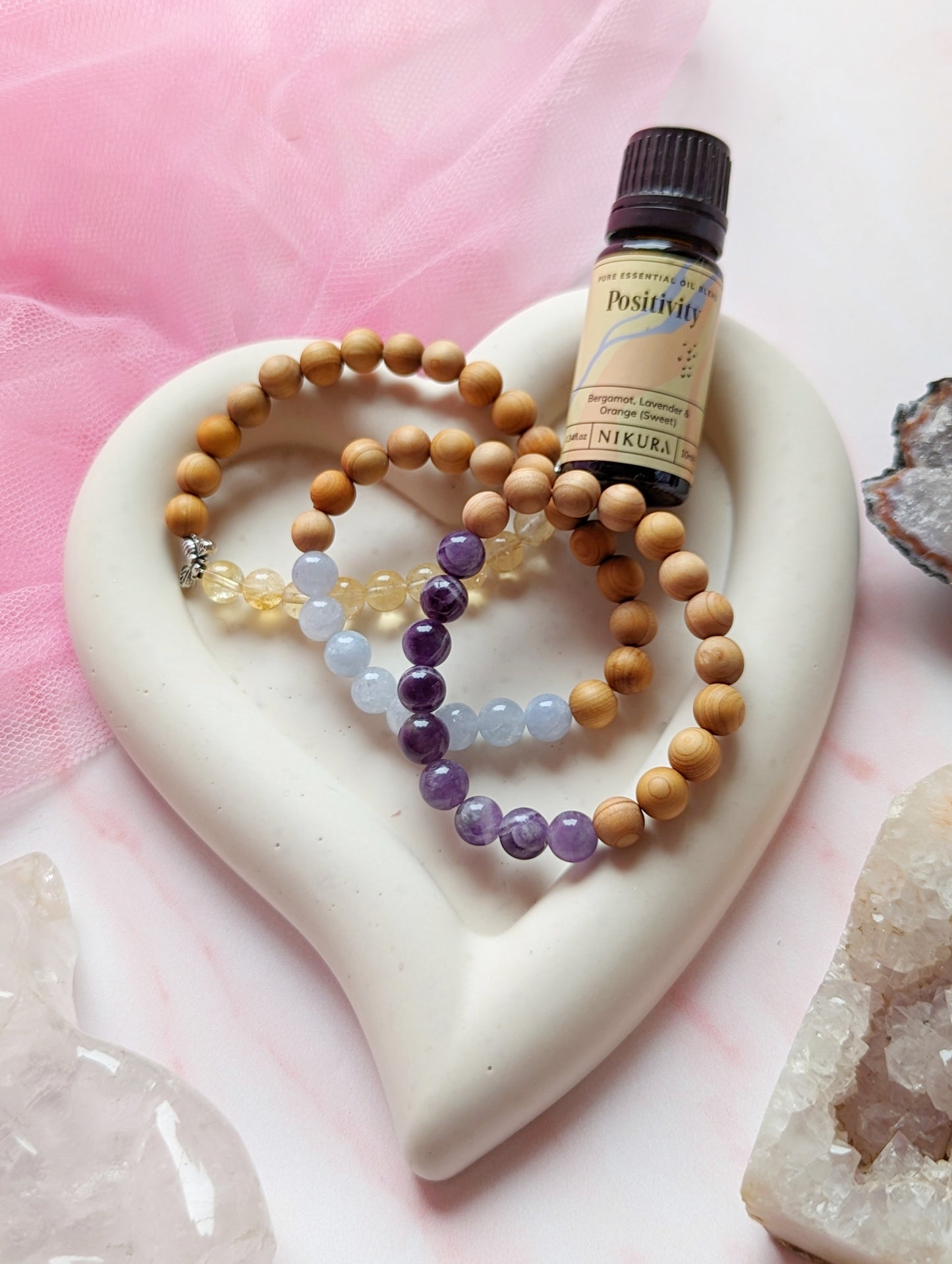 Amethyst and Cedarwood Bracelet