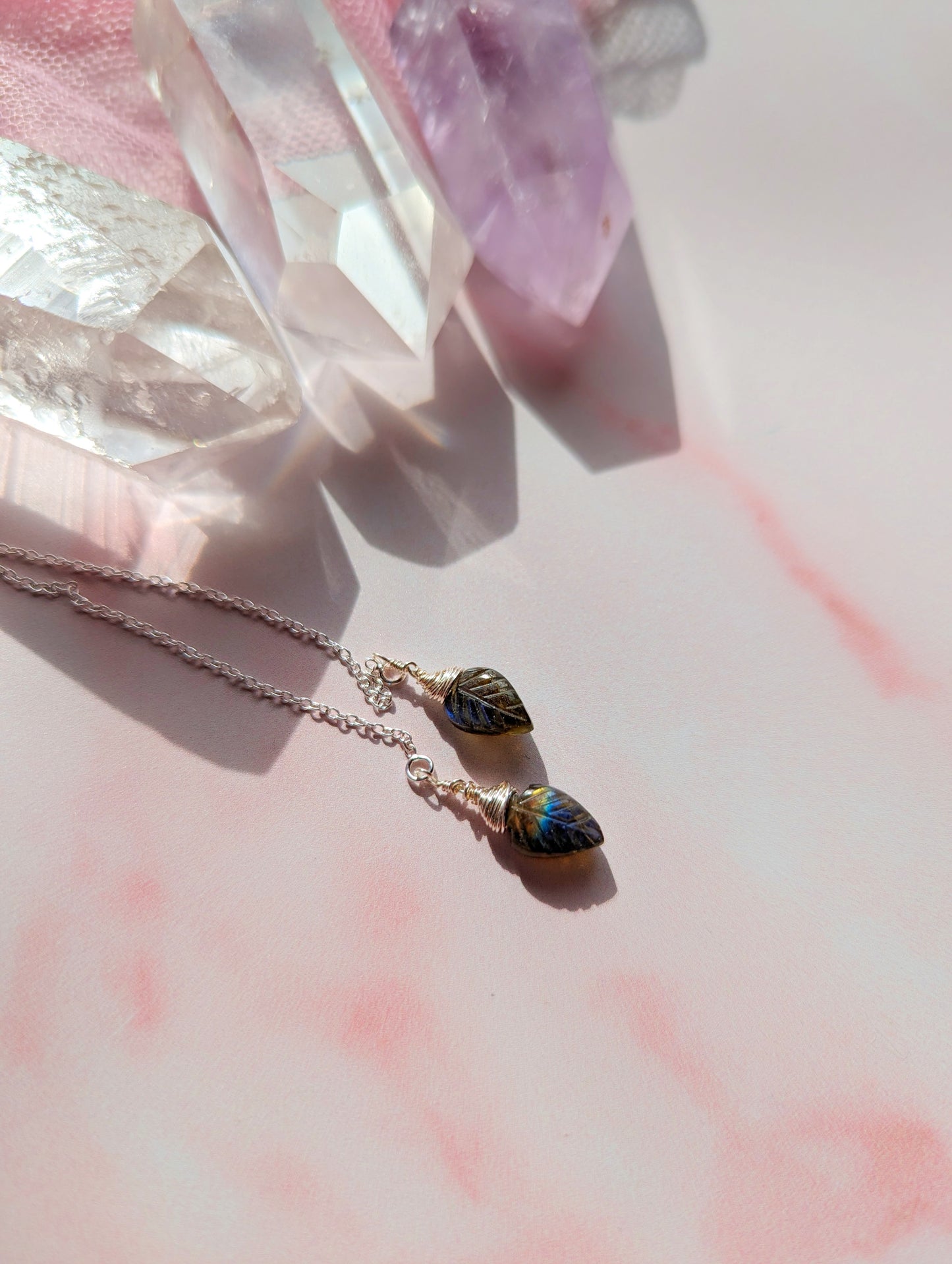 Labradorite Leaf Threaders