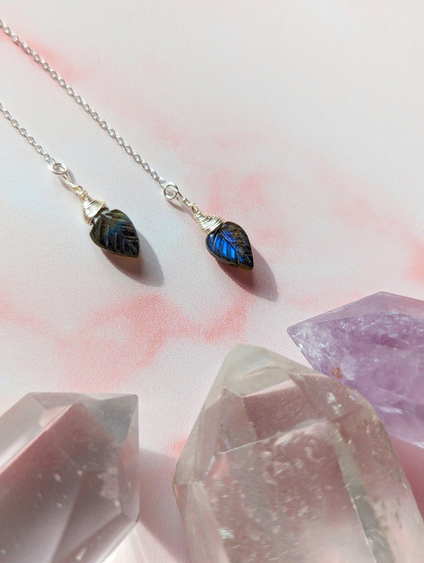 Labradorite Leaf Threaders