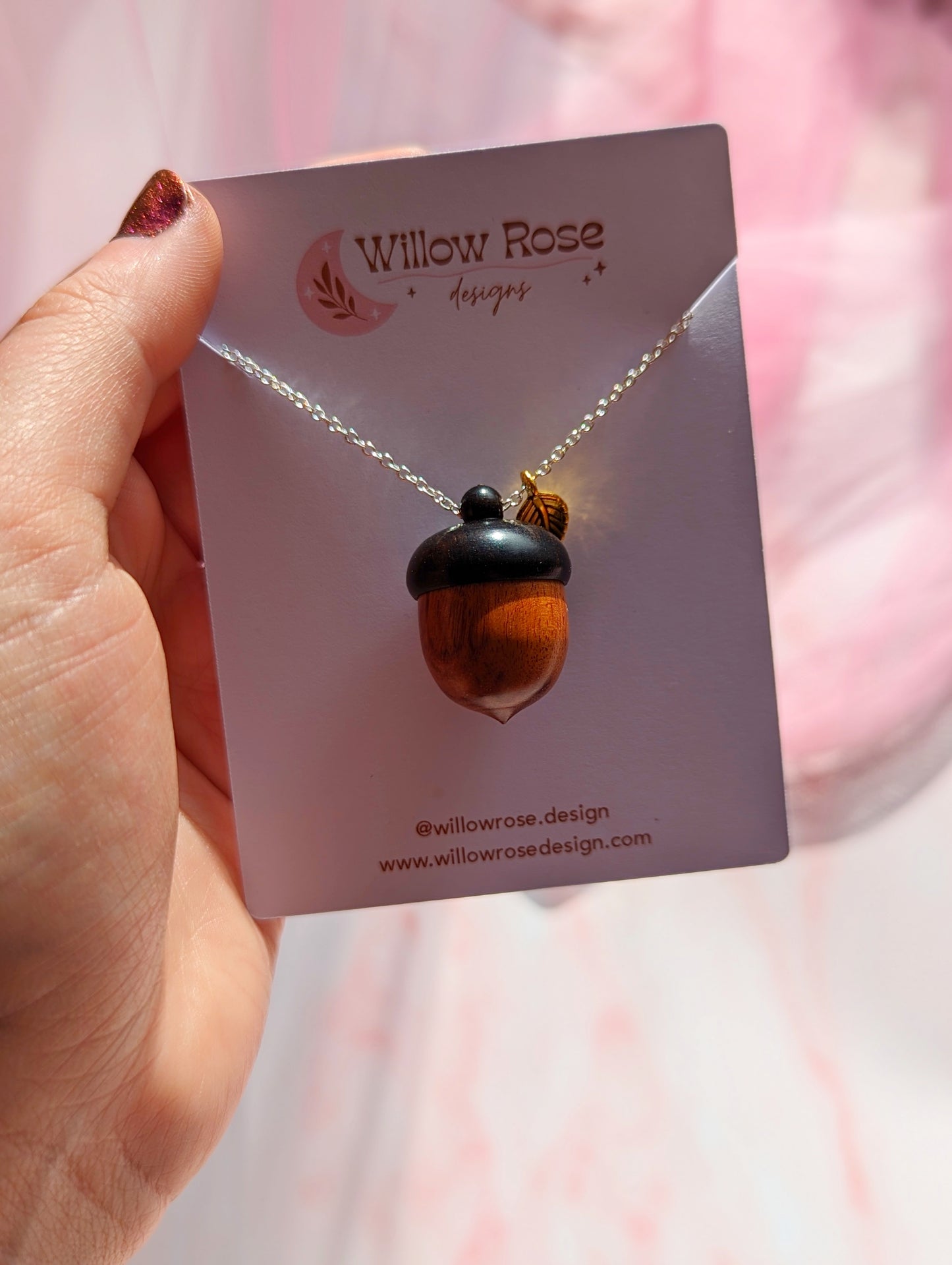 Crystal Filled Acorn Necklace