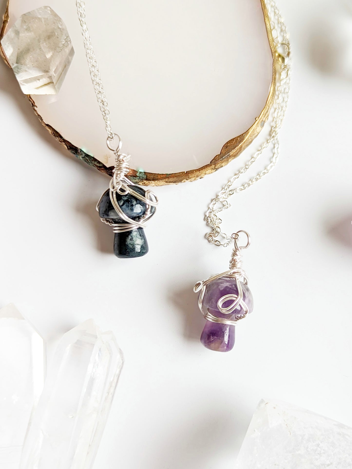 Crystal Mushroom Necklace