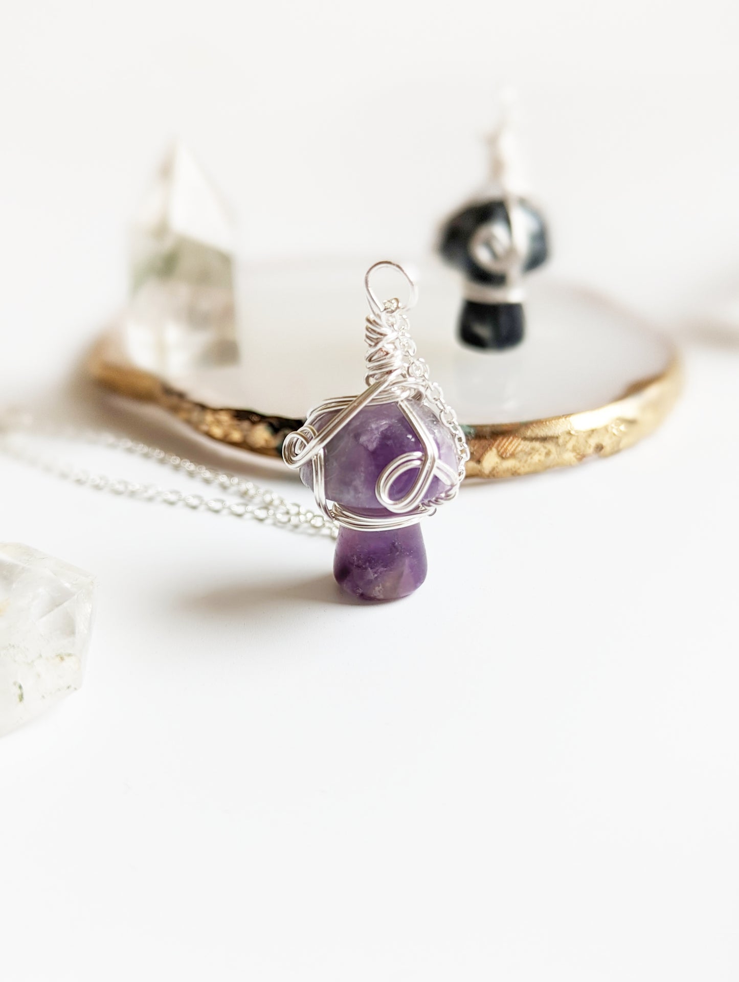 Crystal Mushroom Necklace