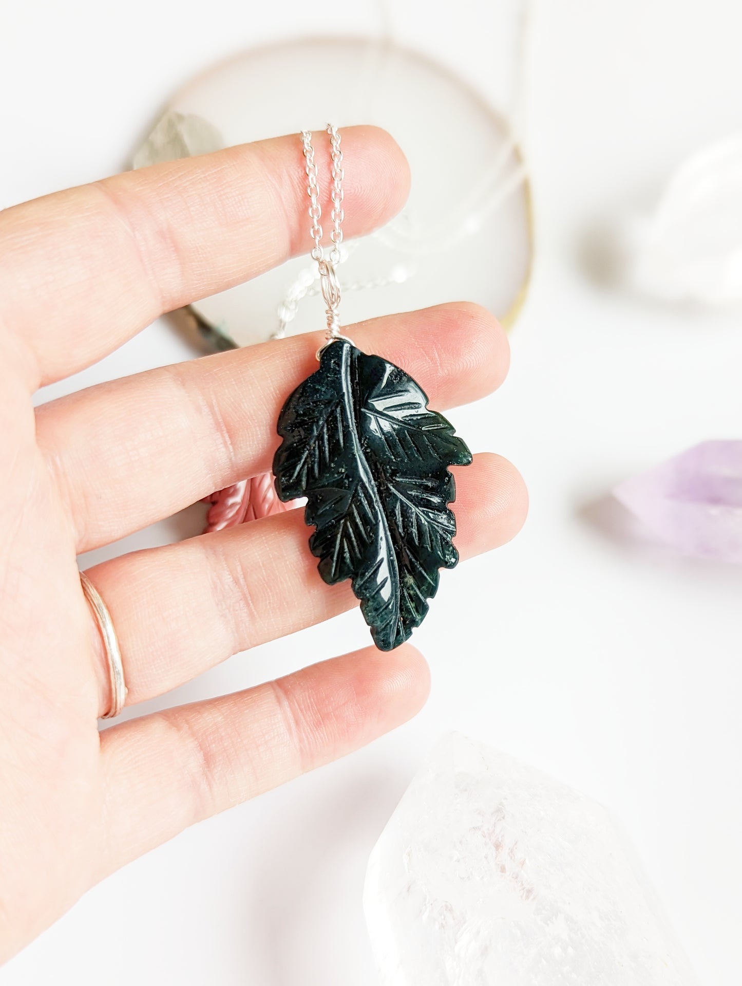 Crystal Leaf Necklace