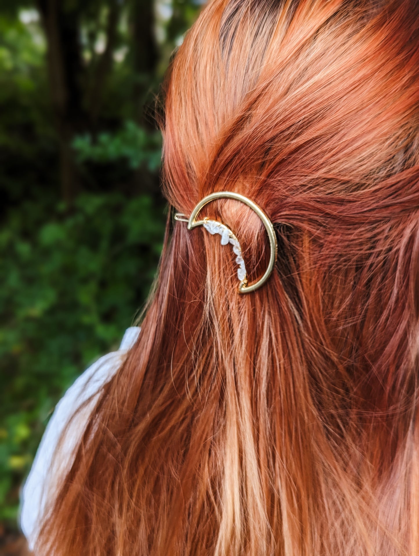 Quartz Moon Hair Clip
