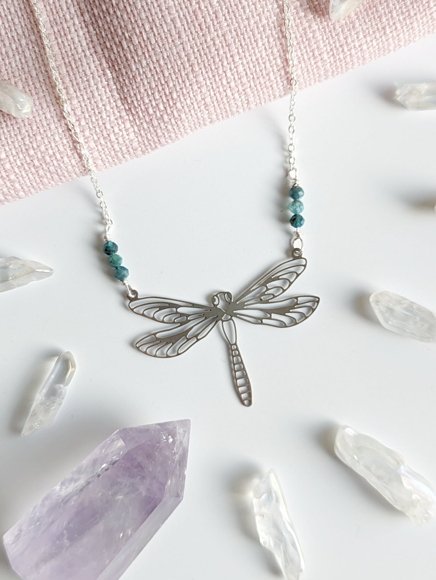 Dragonfly Blue Apatite Necklace