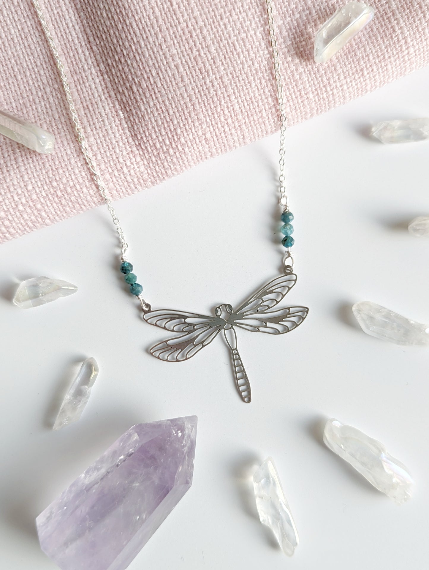 Dragonfly Blue Apatite Necklace