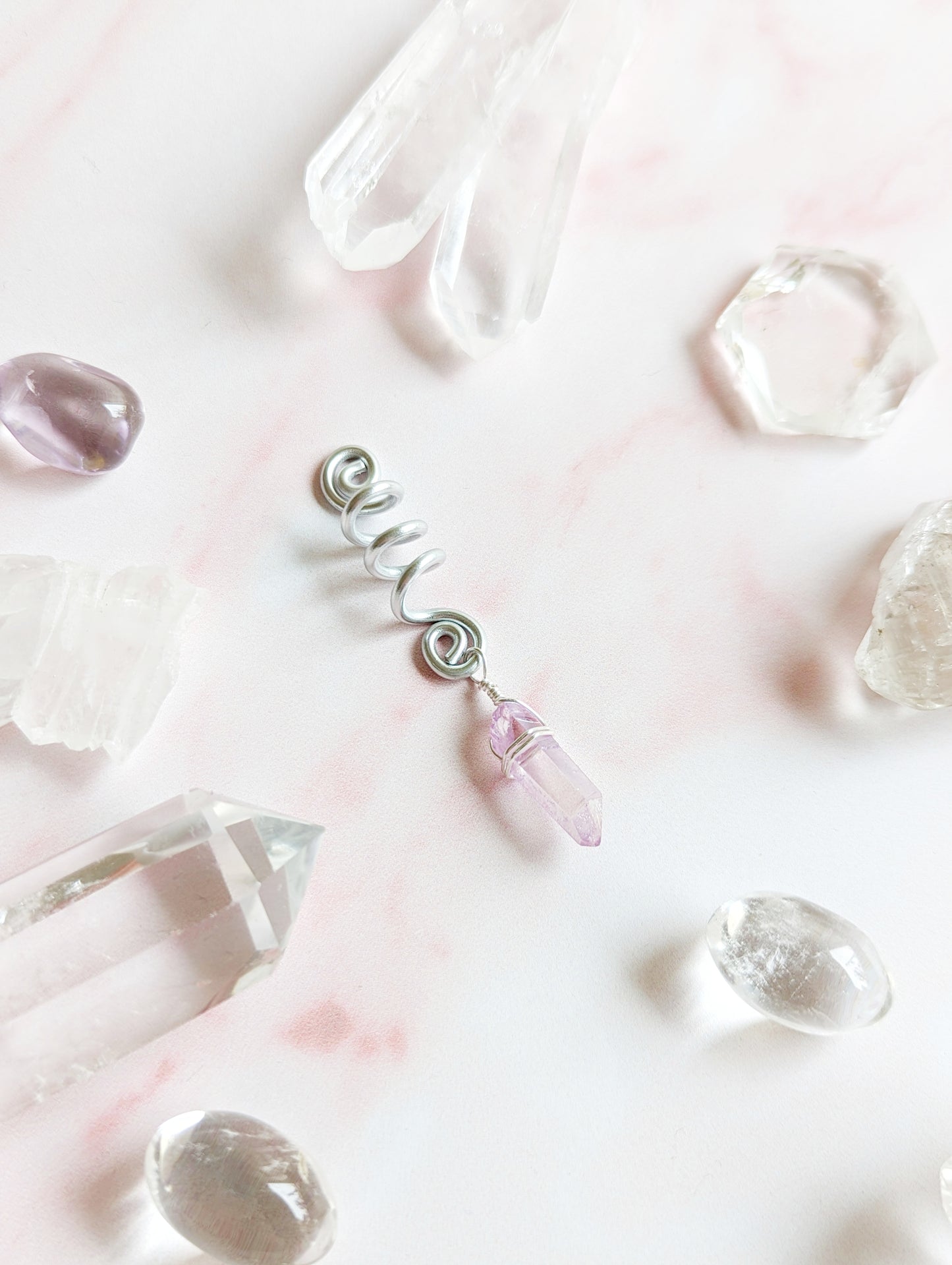 Silver Crystal Hair Braid Beads