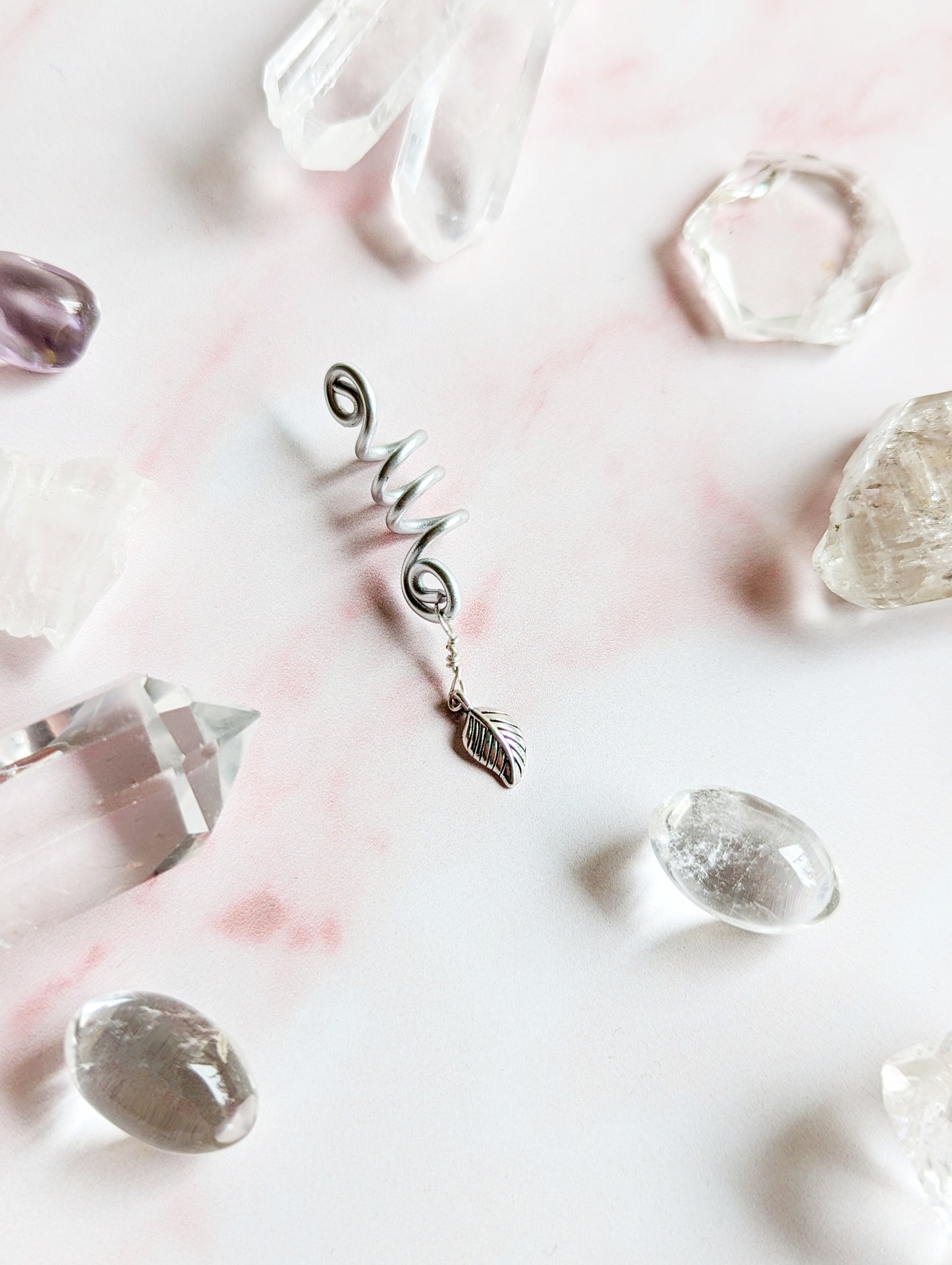 Silver Crystal Hair Braid Beads