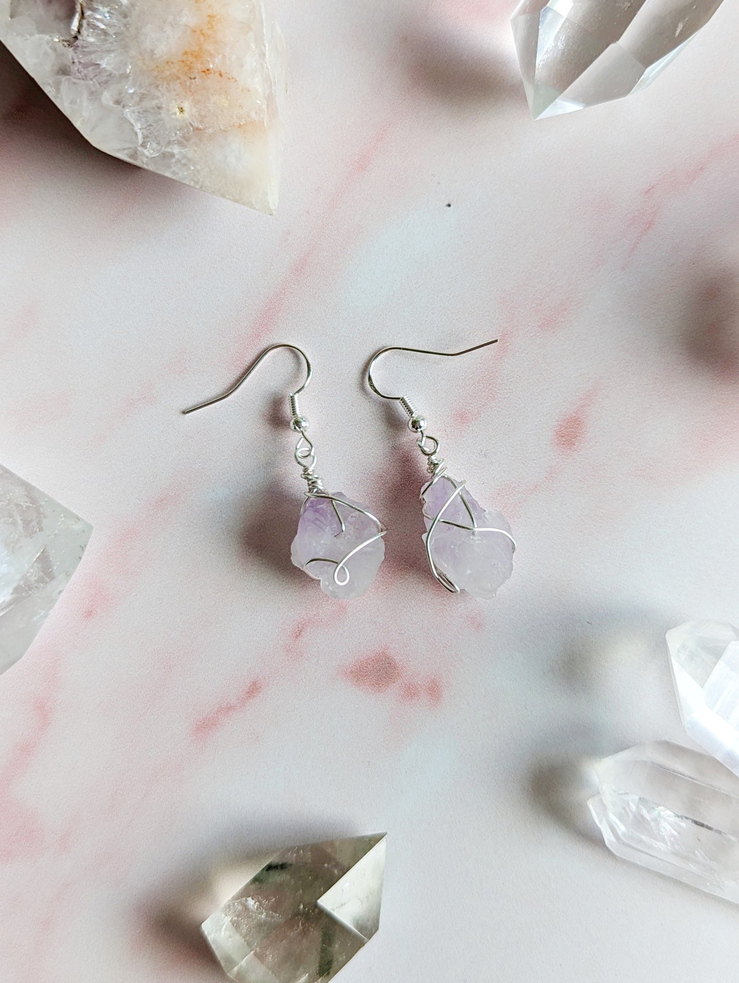 Amethyst Hook Earrings