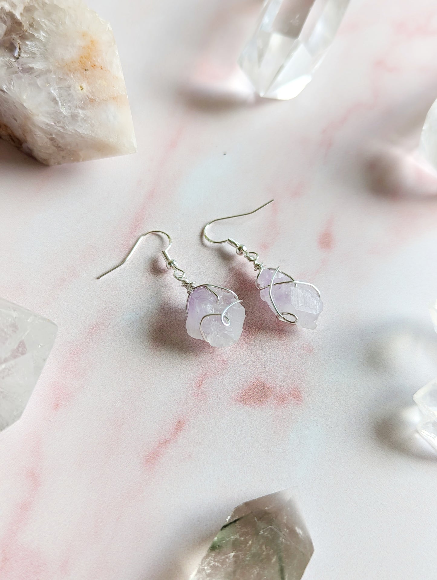 Amethyst Hook Earrings