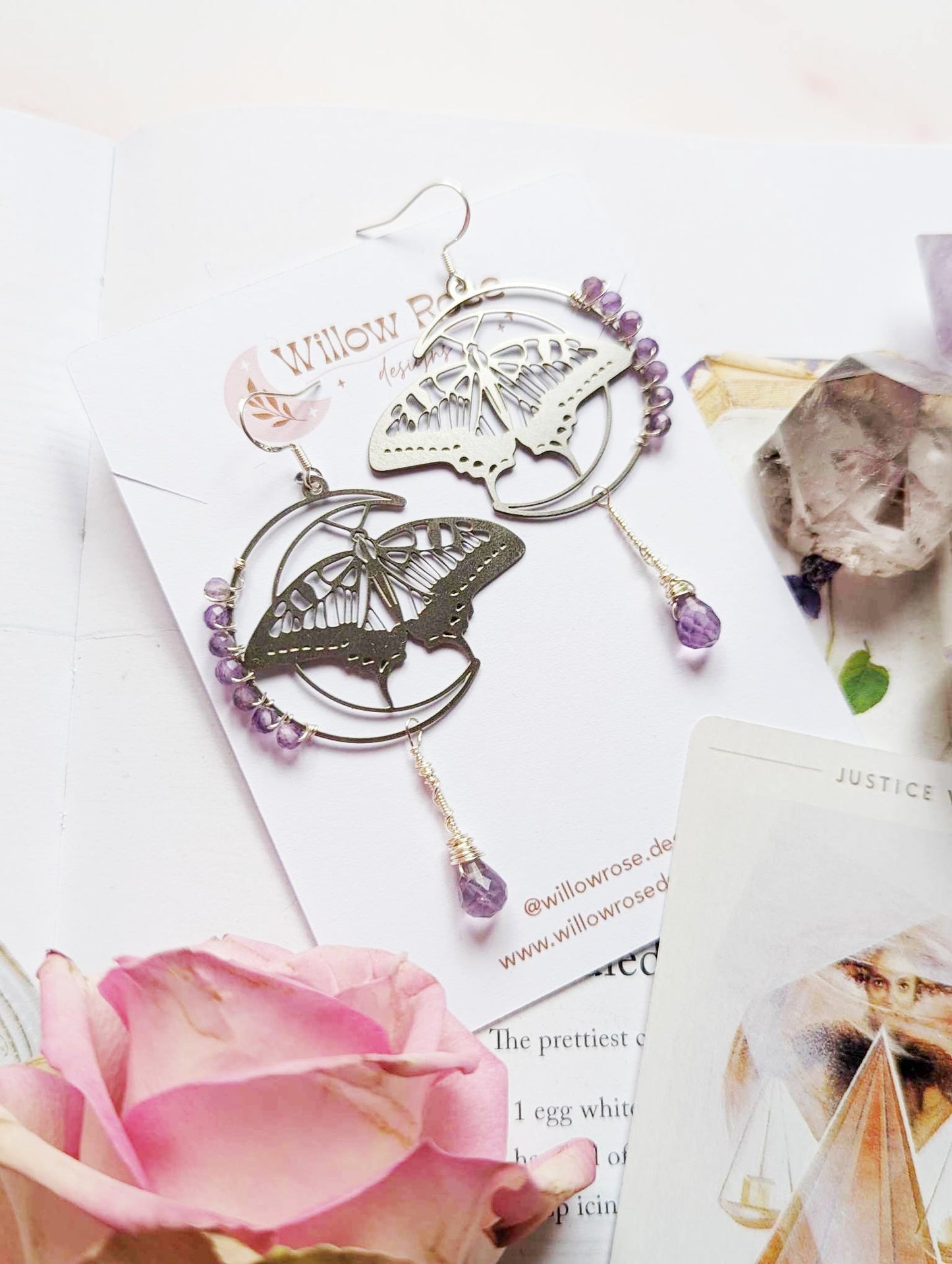 Amethyst Butterfly Earrings