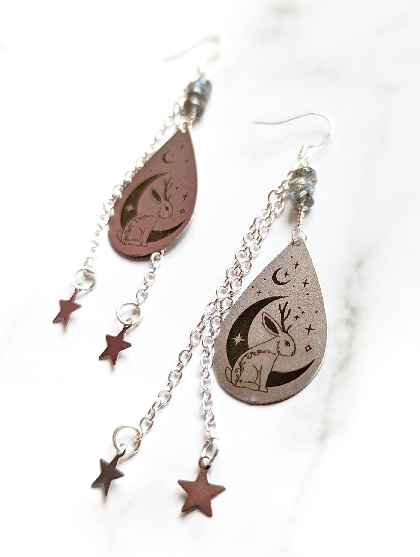 Jackalope Labradorite Earrings