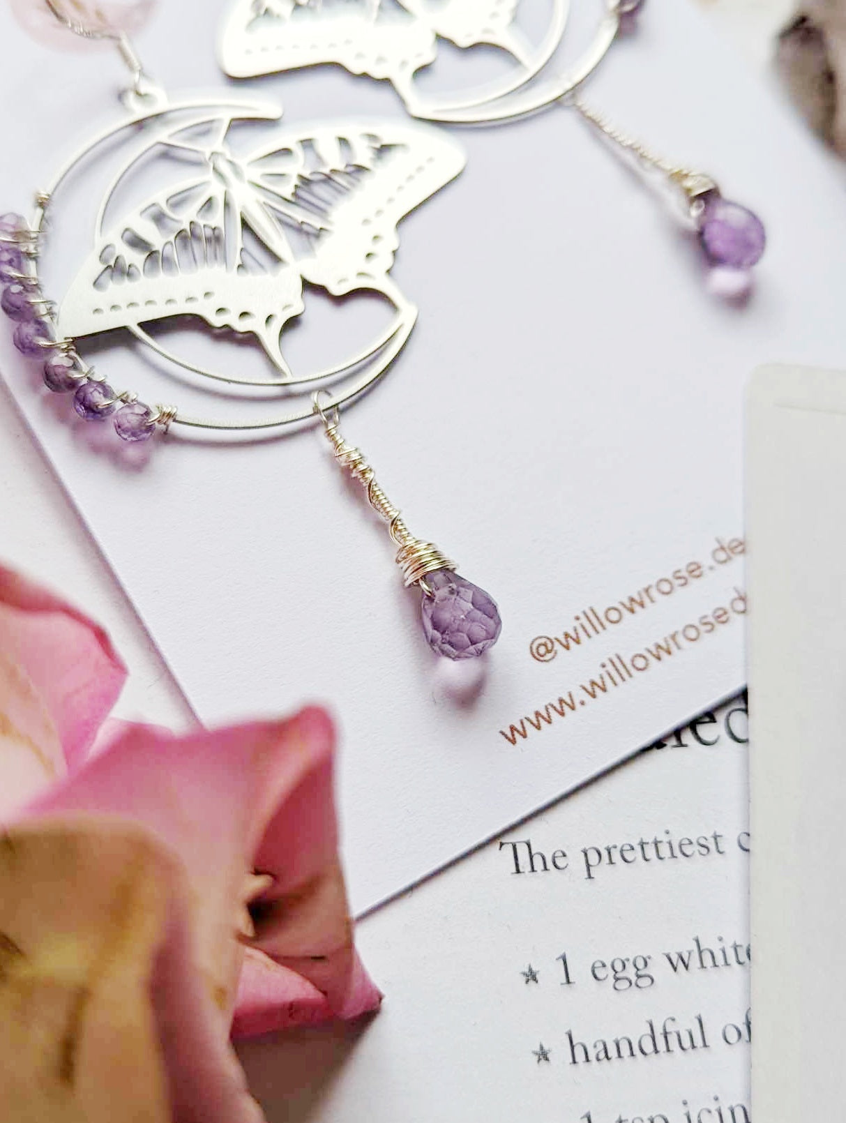 Amethyst Butterfly Earrings