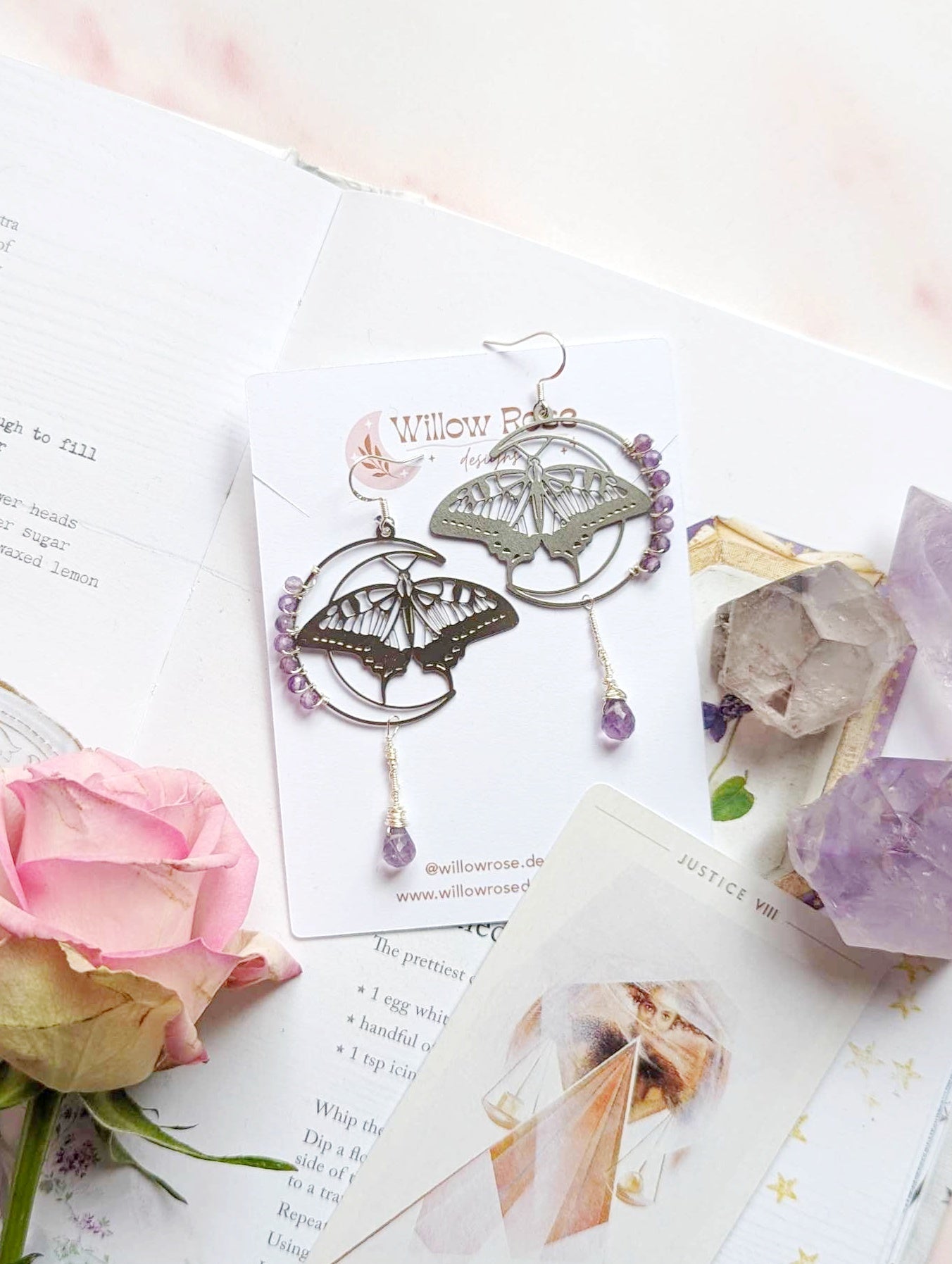 Amethyst Butterfly Earrings