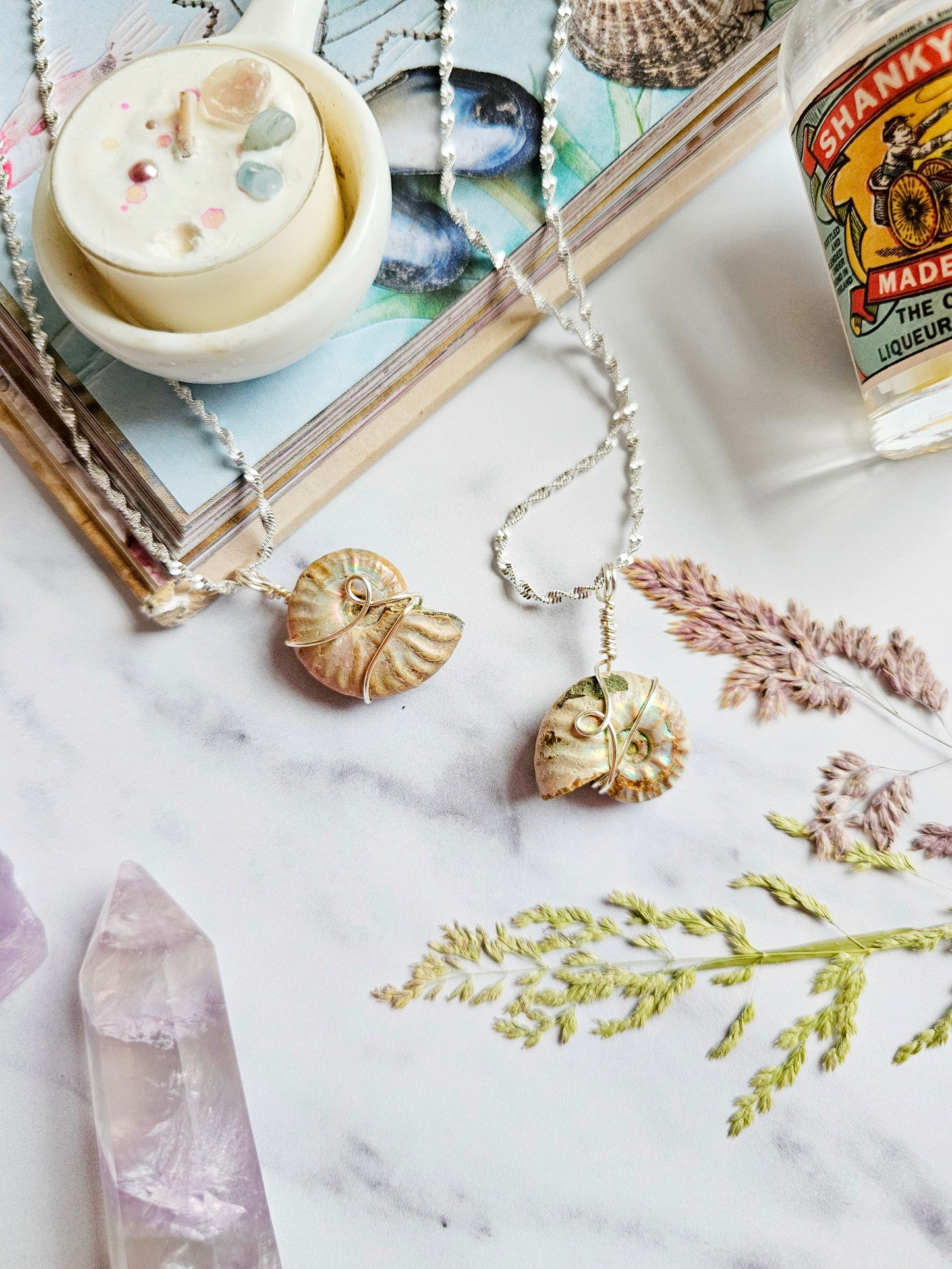Rainbow Ammonite Necklace