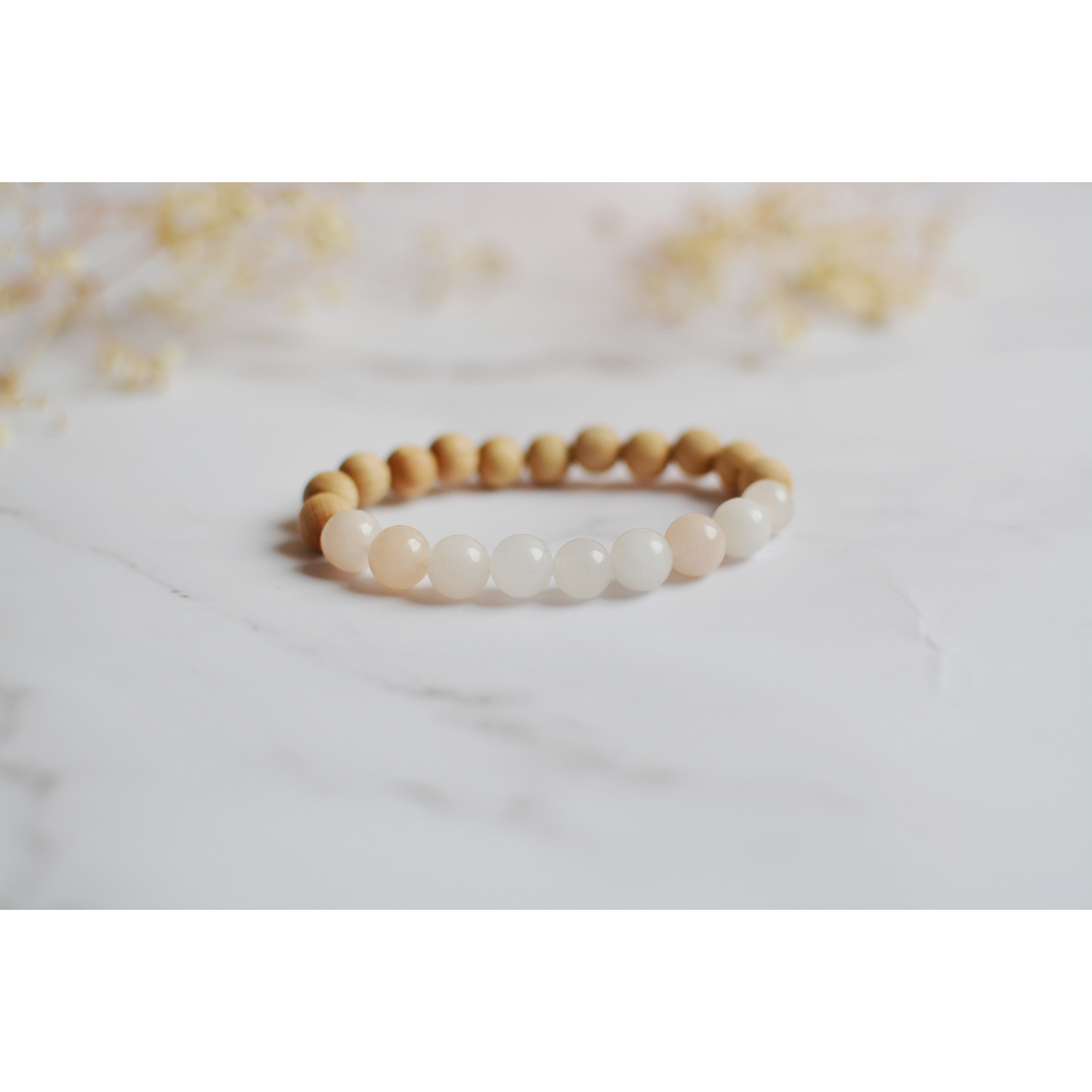 Pastel Crystal and Cedarwood Bracelets