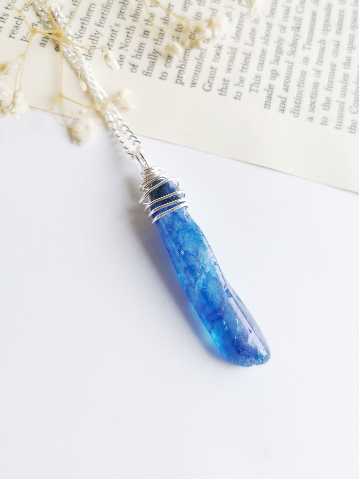Blue Aura Quartz Necklace