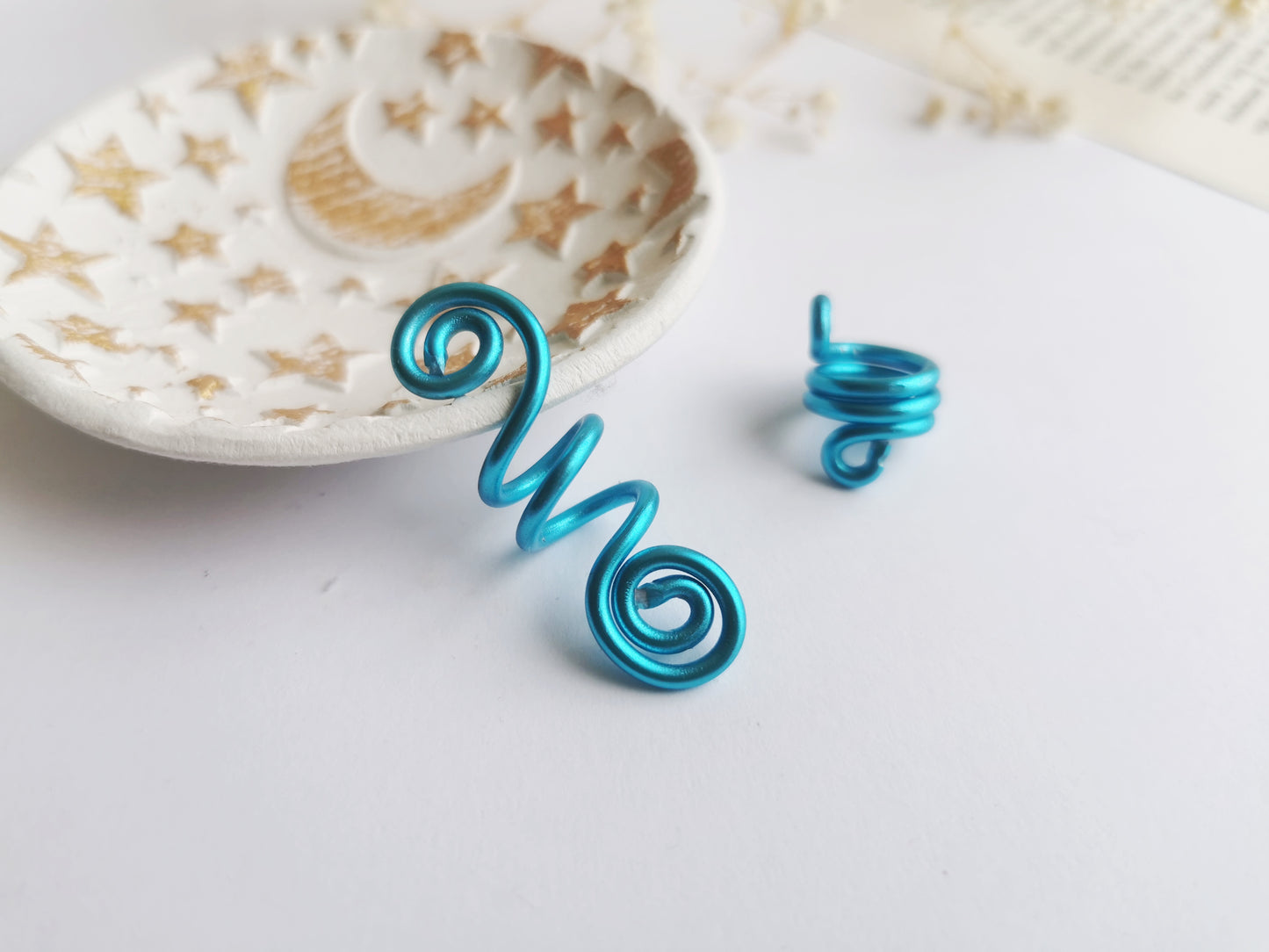 Blue Hair Braid Beads