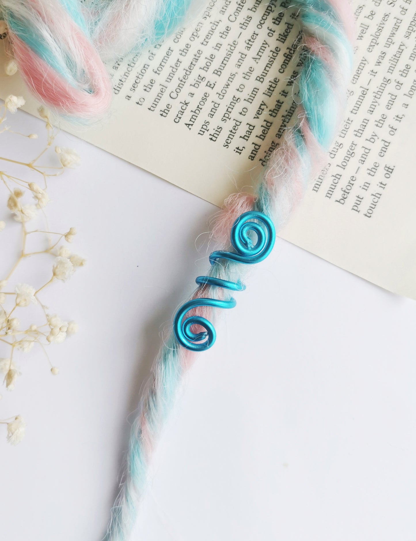 Blue Hair Braid Beads