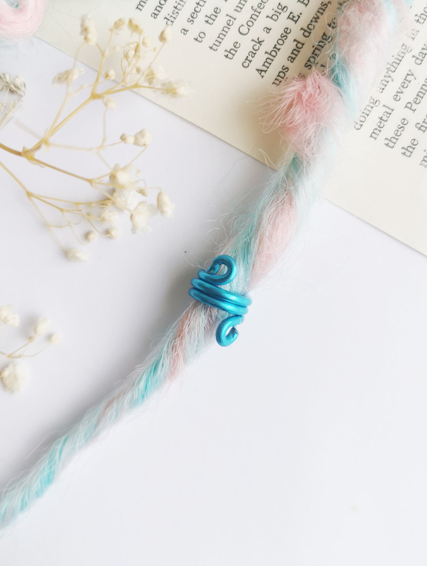 Blue Hair Braid Beads