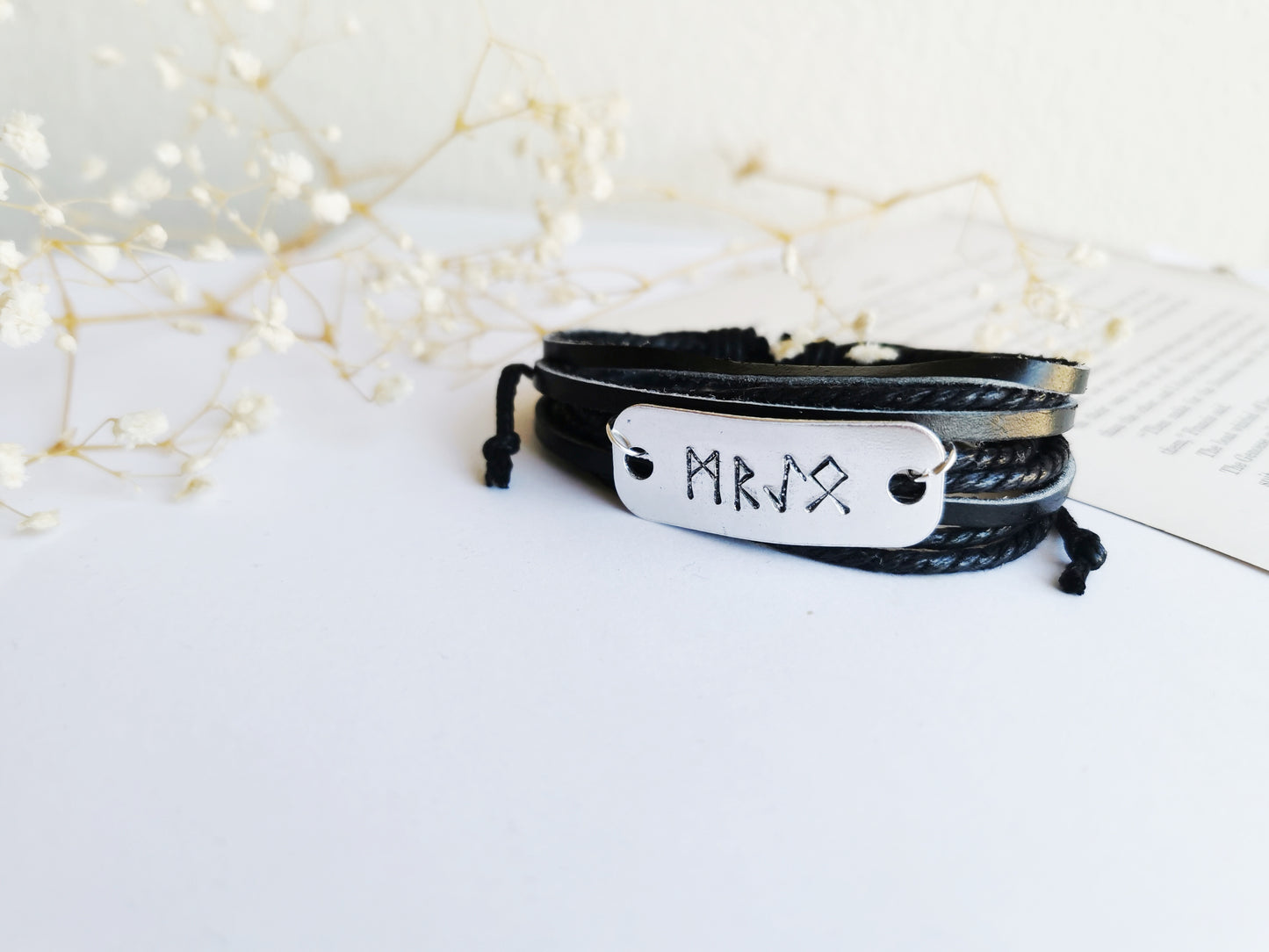 Viking Rune Leather Bracelet