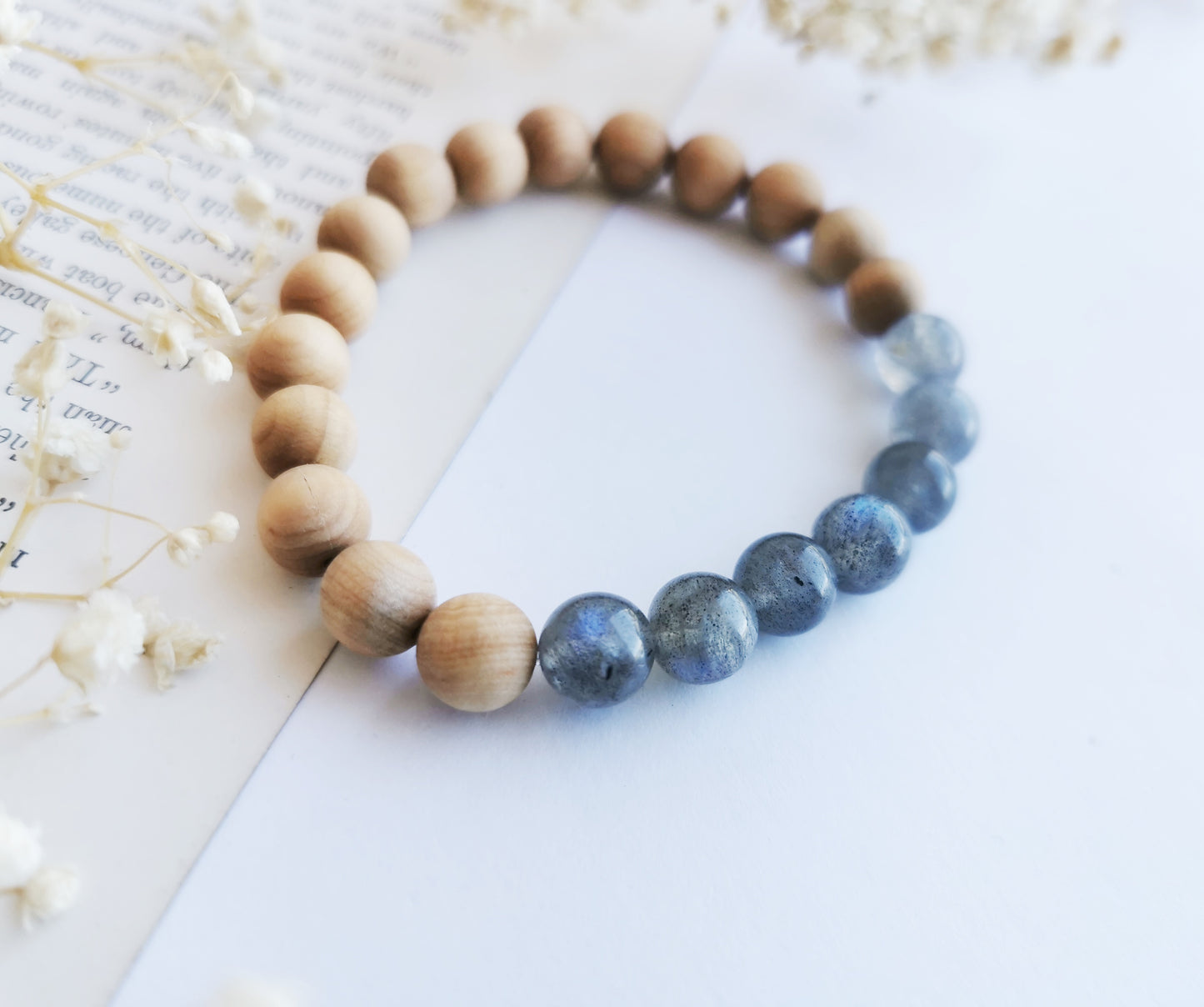 Labradorite and Cedarwood Bracelet