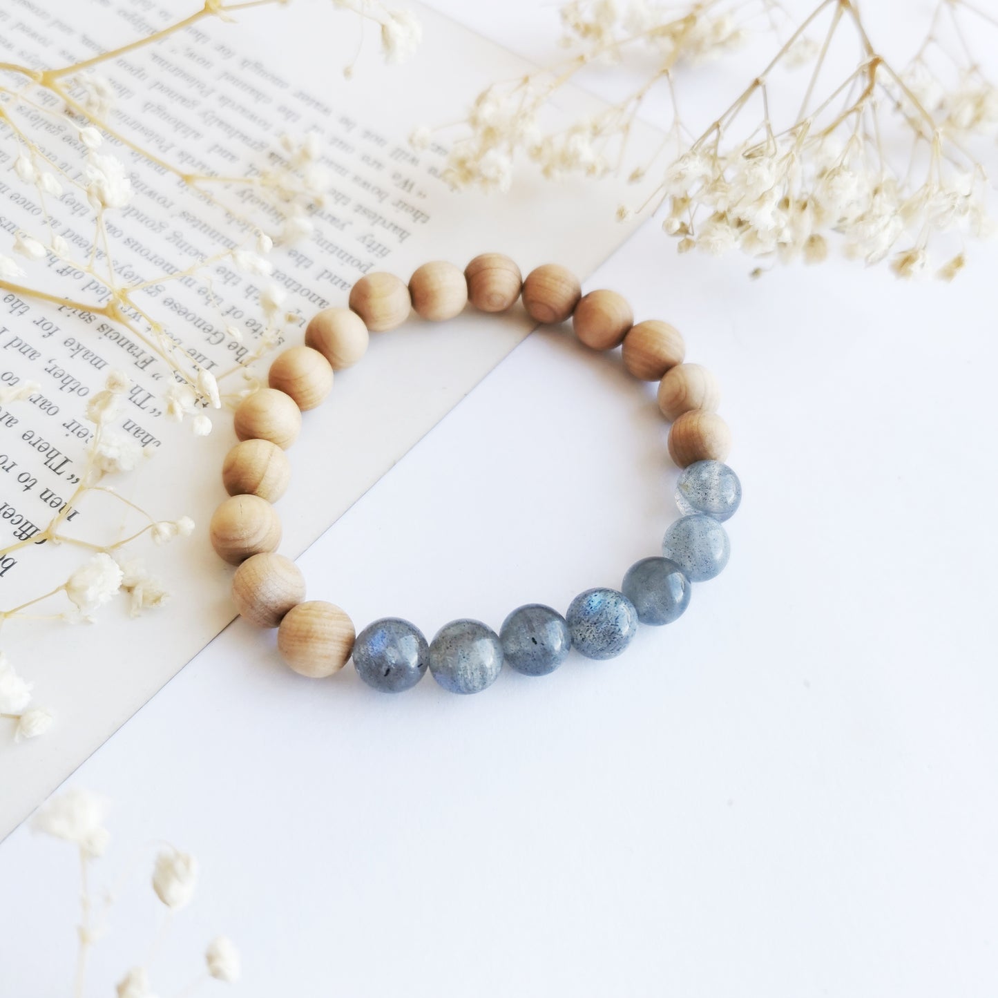 Labradorite and Cedarwood Bracelet