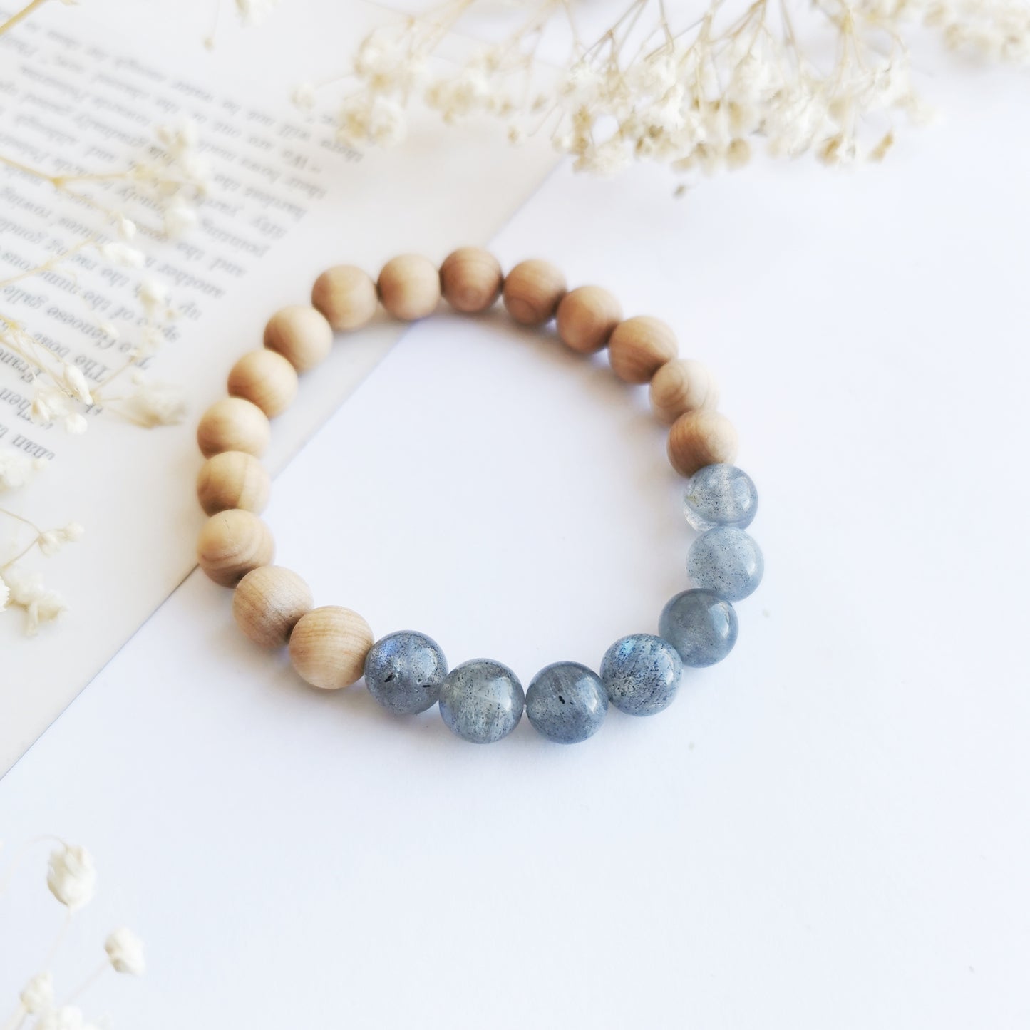 Labradorite and Cedarwood Bracelet