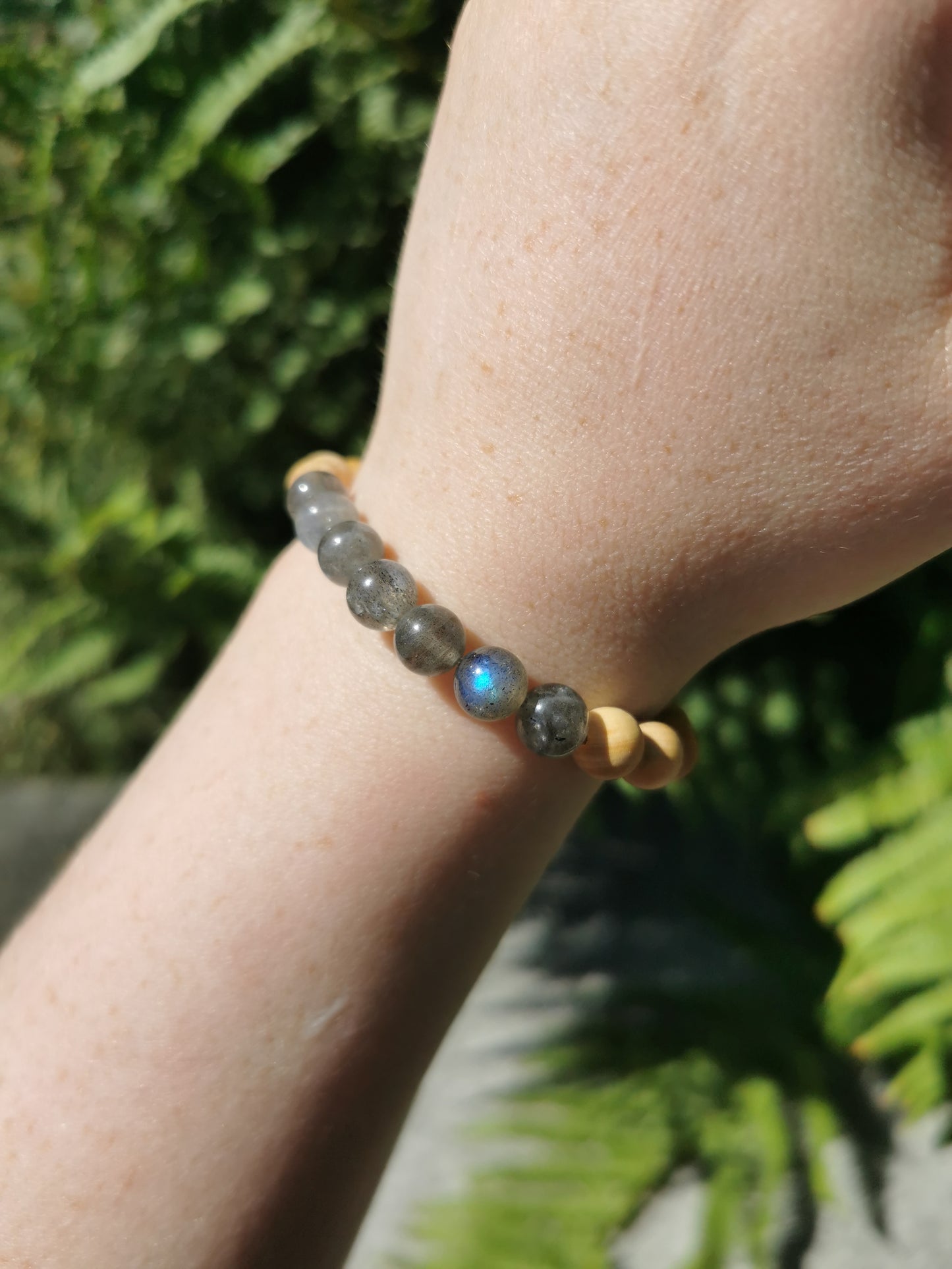 Labradorite and Cedarwood Bracelet