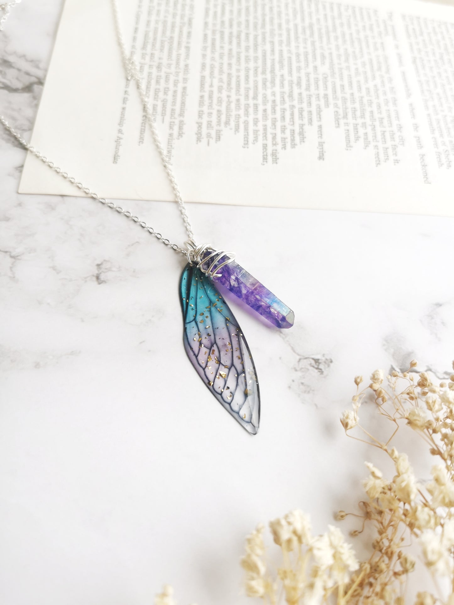Fairy Wing Crystal Necklace