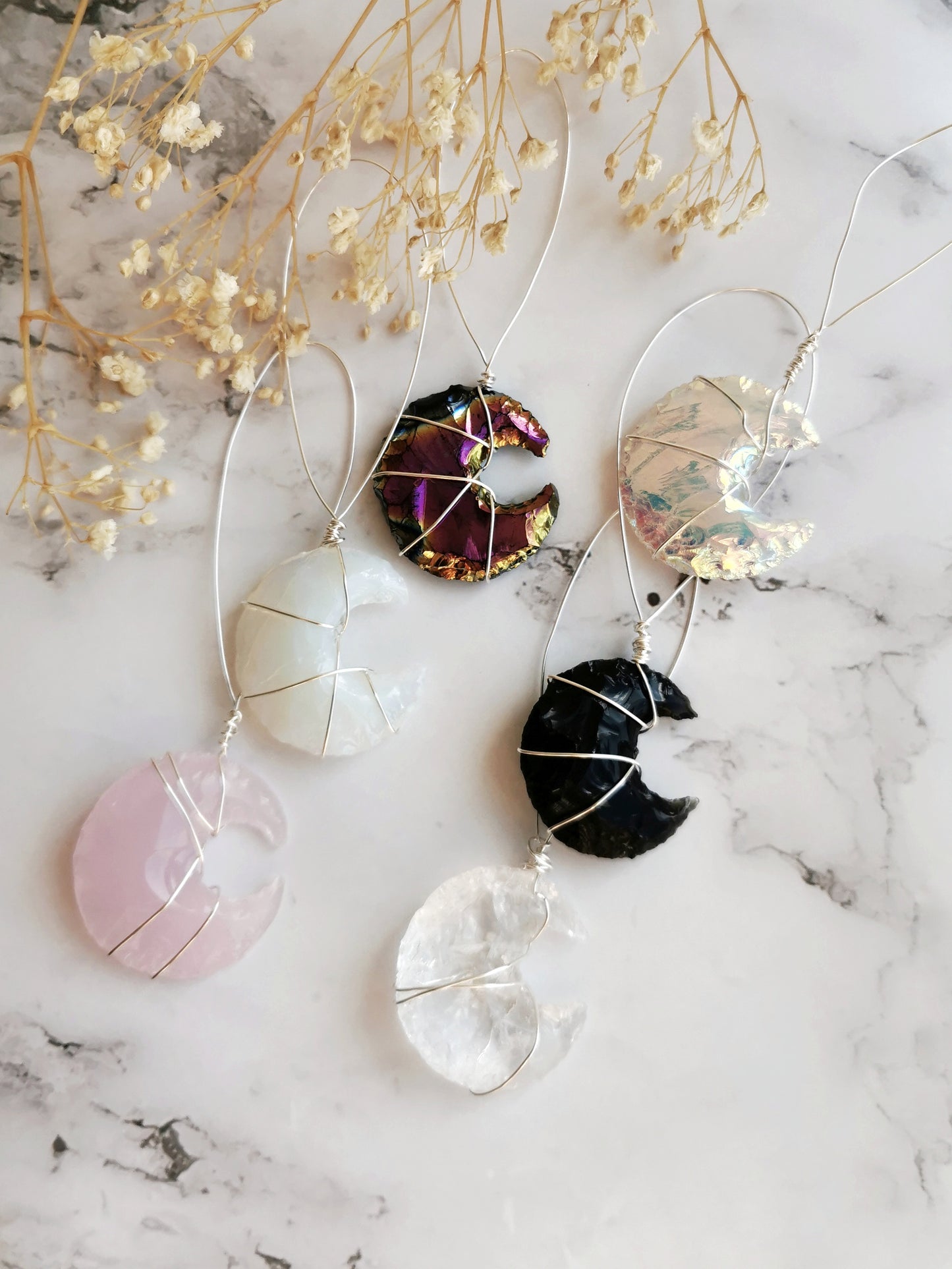 Crystal Moon Christmas Baubles