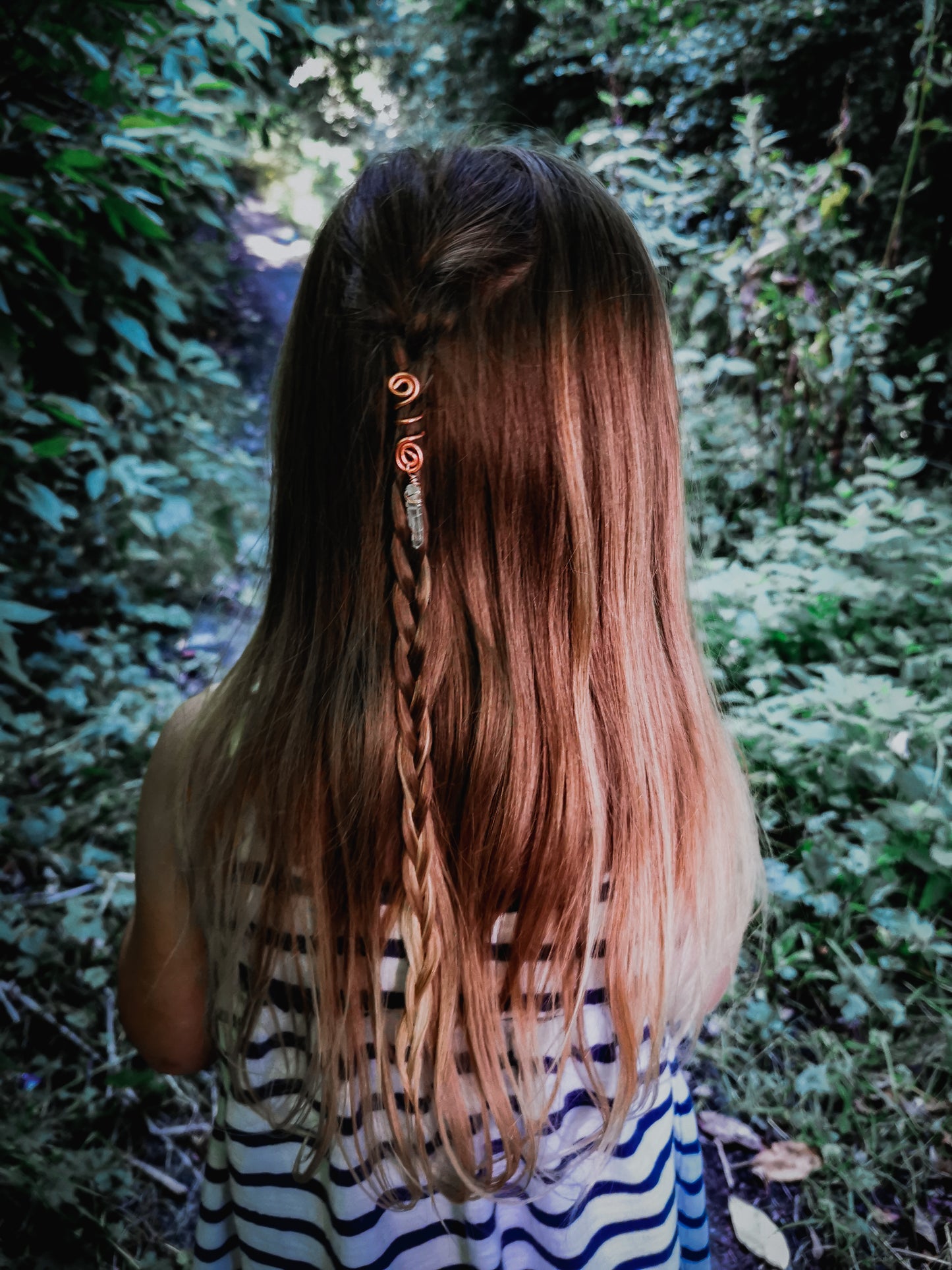 Copper and Crystal Hair Braid Beads