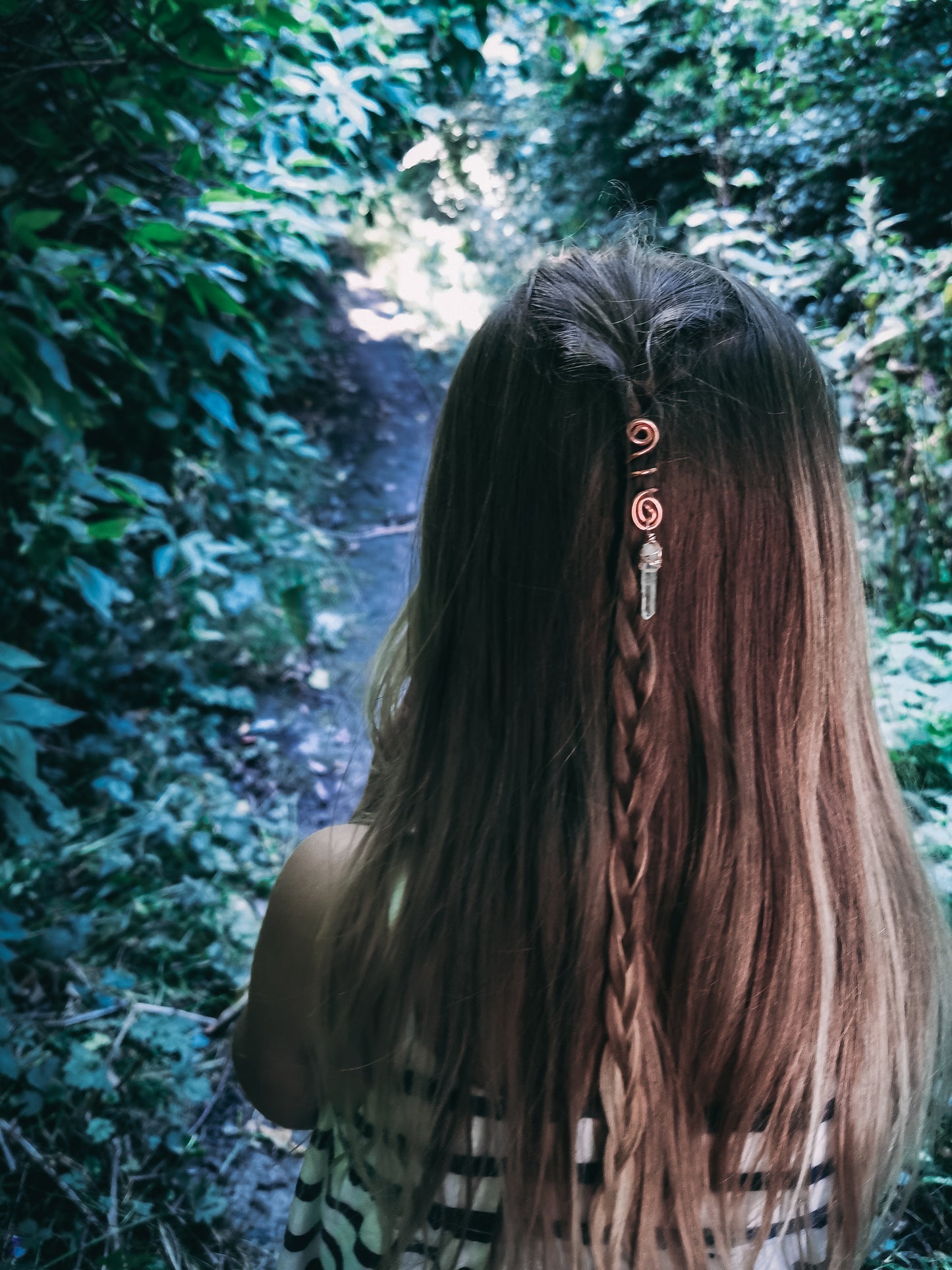 Copper and Crystal Hair Braid Beads