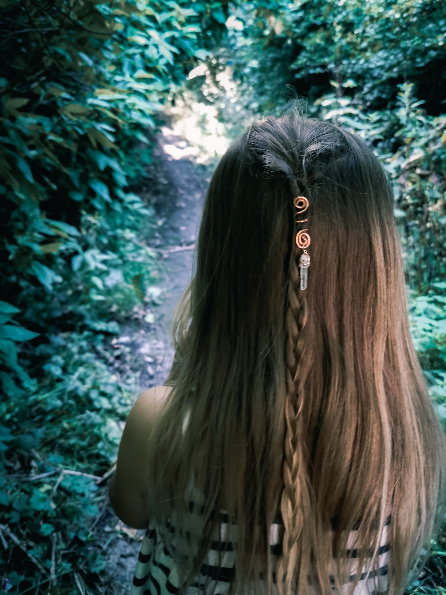 Copper and Crystal Hair Braid Beads