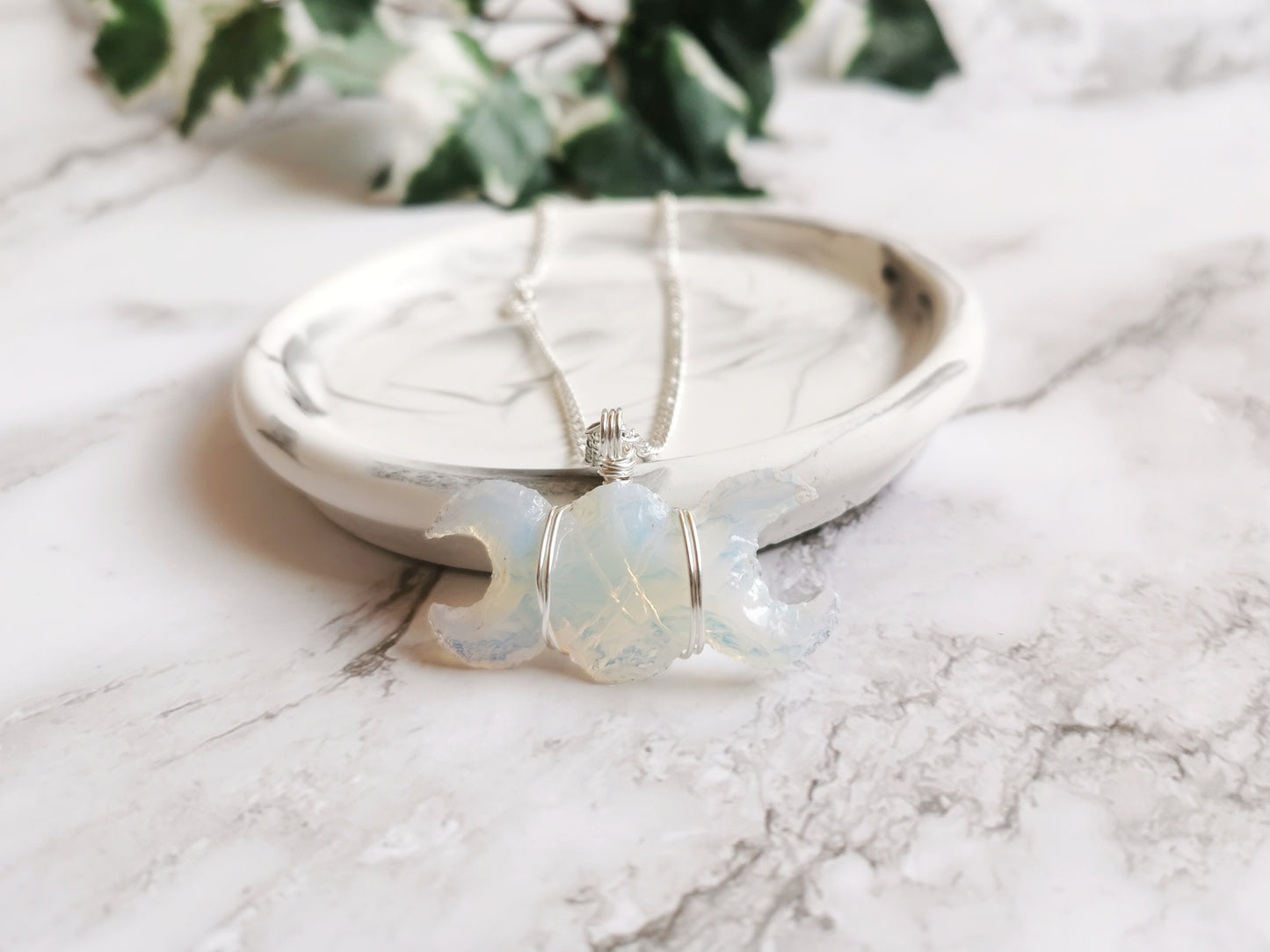 Opalite Triple Moon Necklace