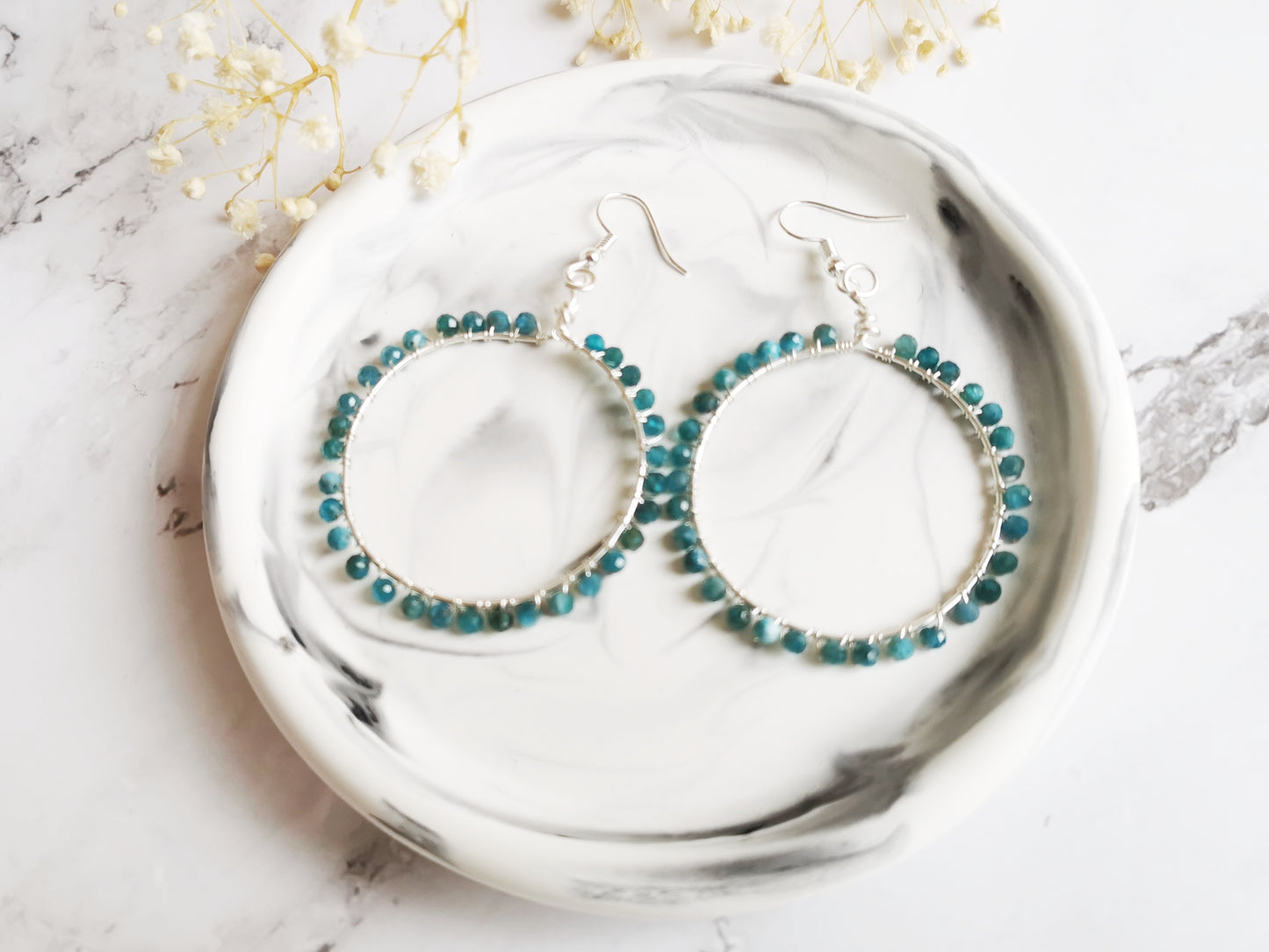 Gemstone Hoop Earrings