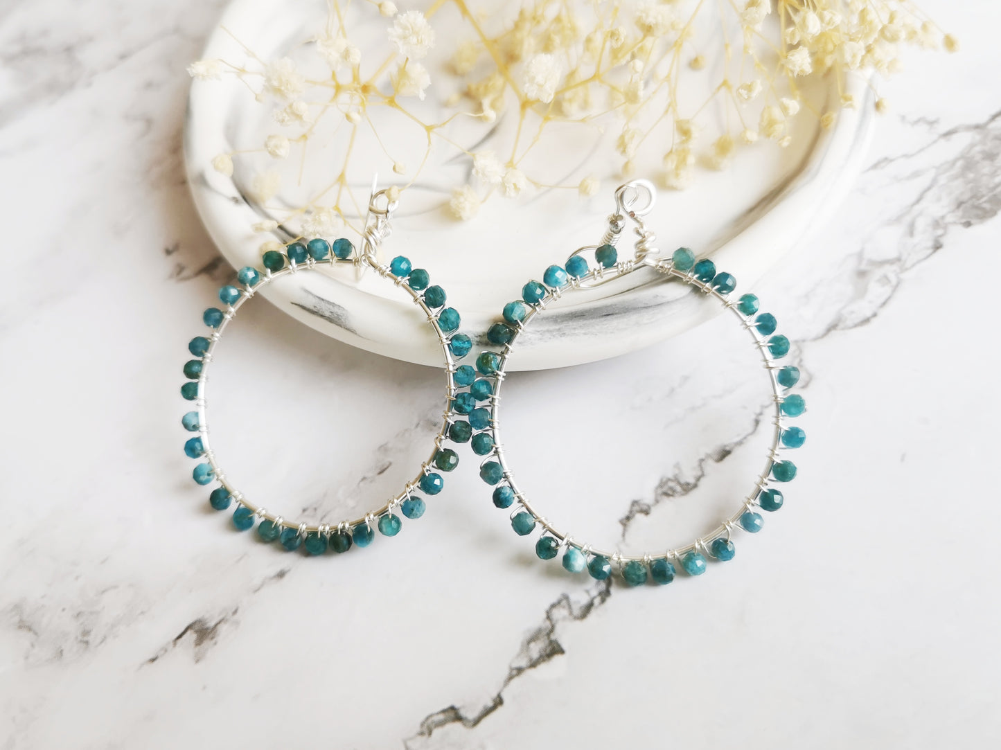 Gemstone Hoop Earrings
