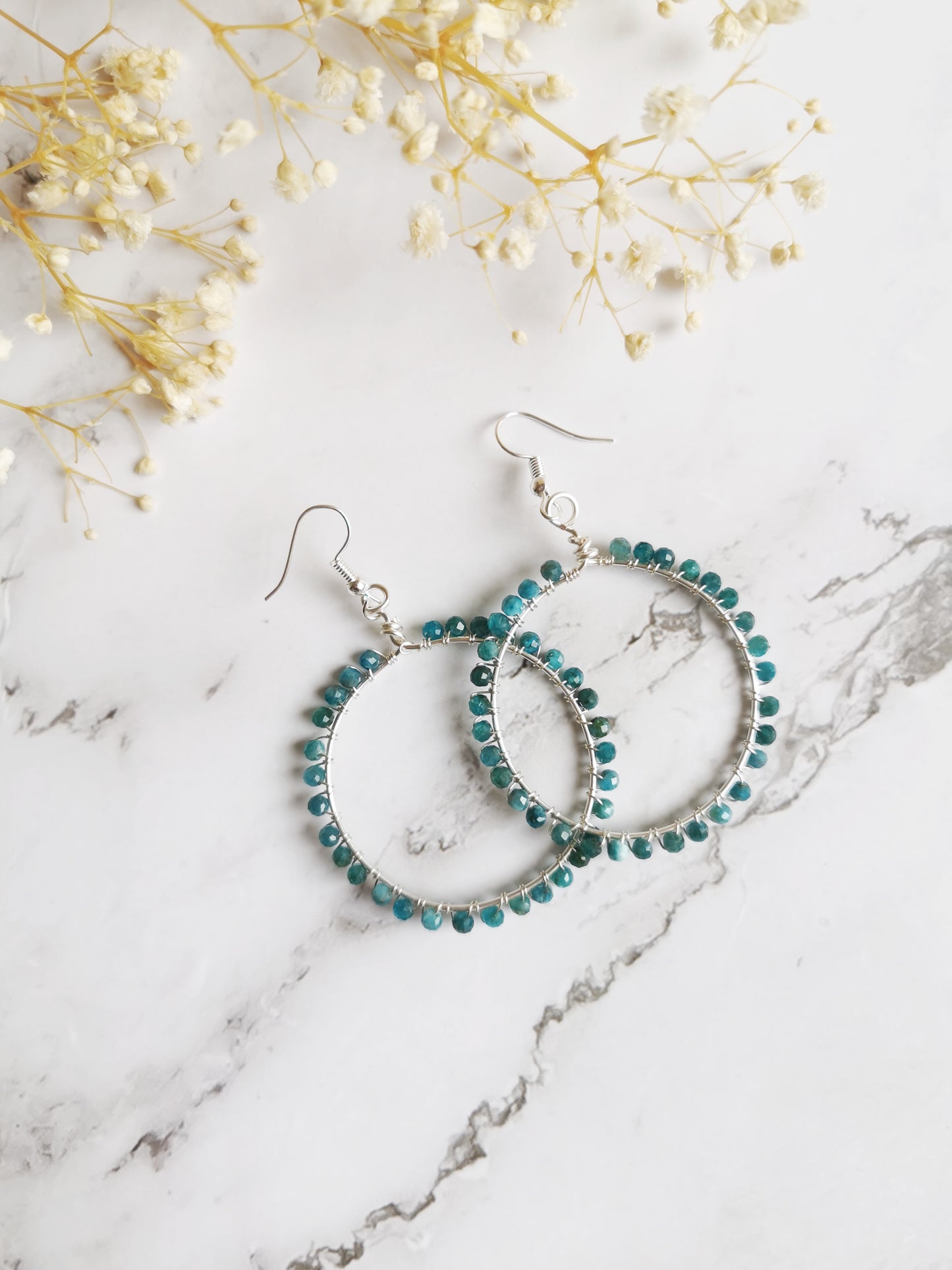 Gemstone Hoop Earrings