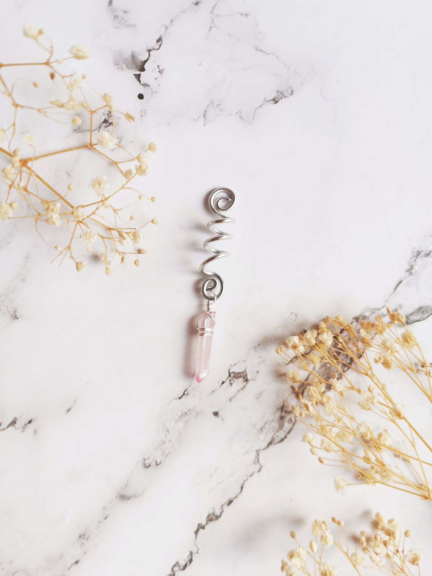 Silver Crystal Hair Braid Beads