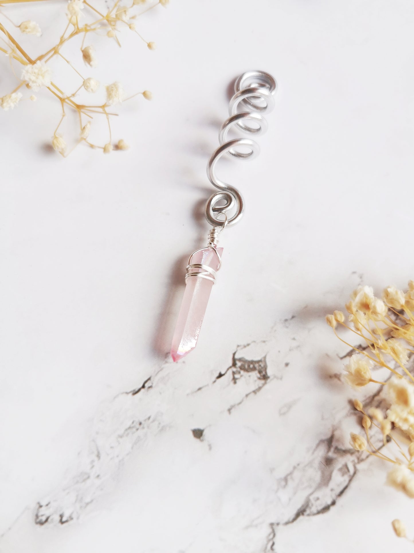 Silver Crystal Hair Braid Beads