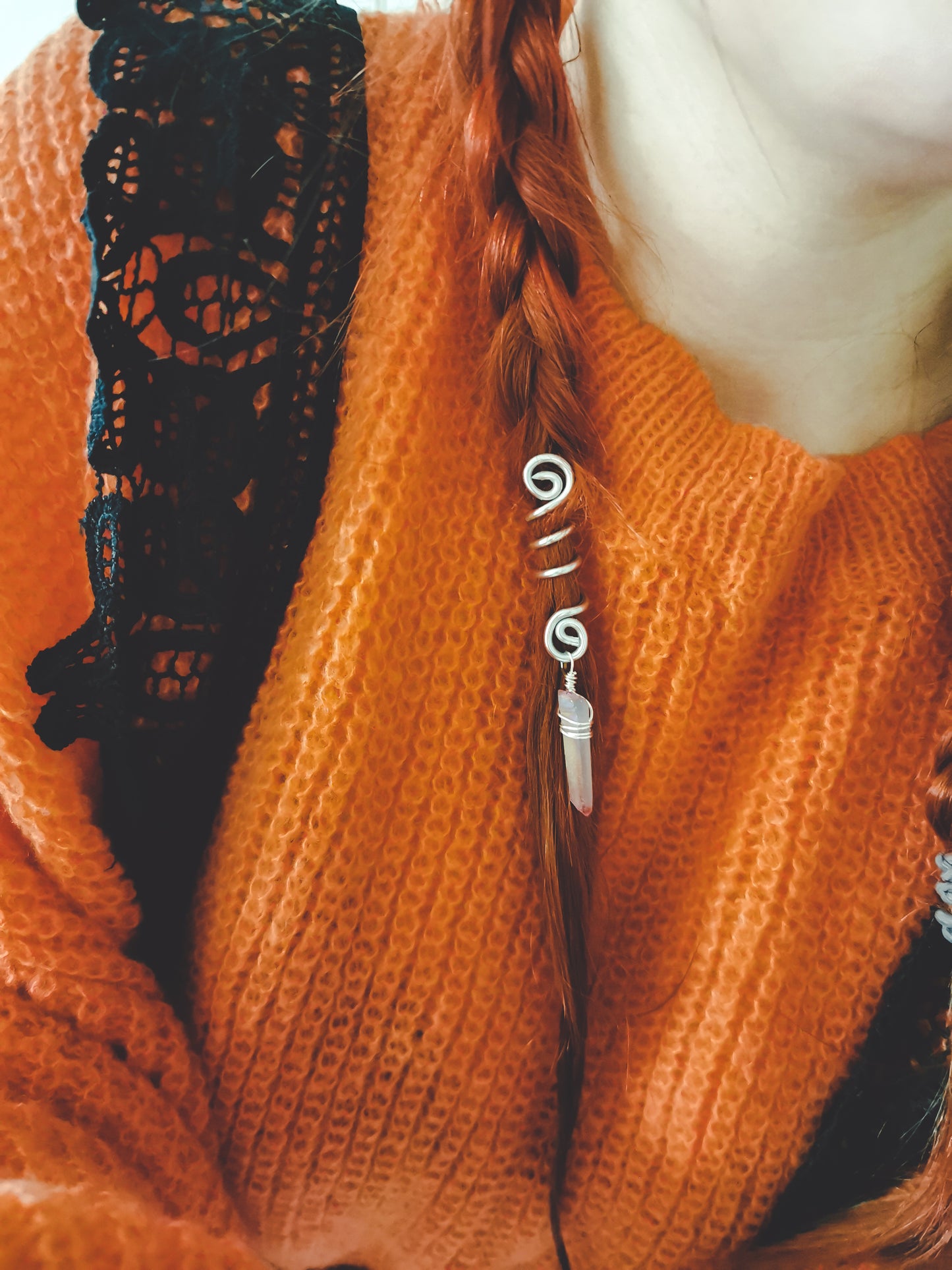 Silver Crystal Hair Braid Beads