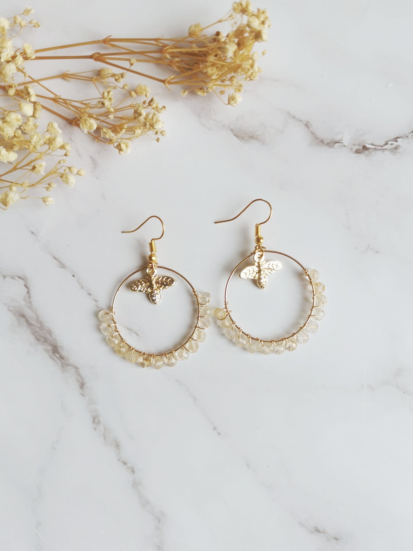 Citrine Bee Earrings