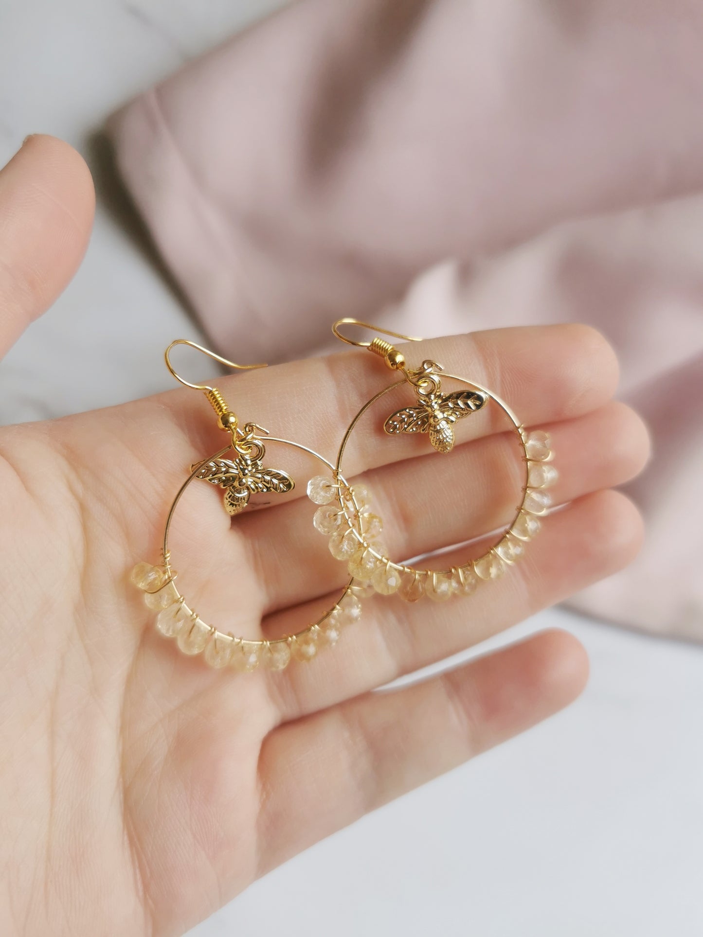 Citrine Bee Earrings