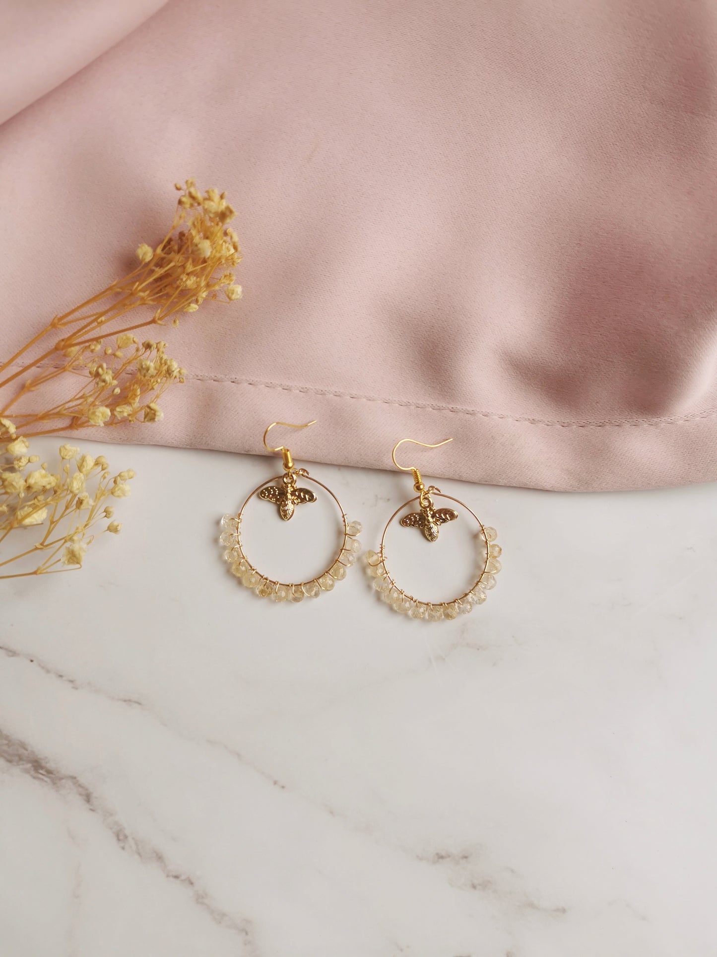 Citrine Bee Earrings