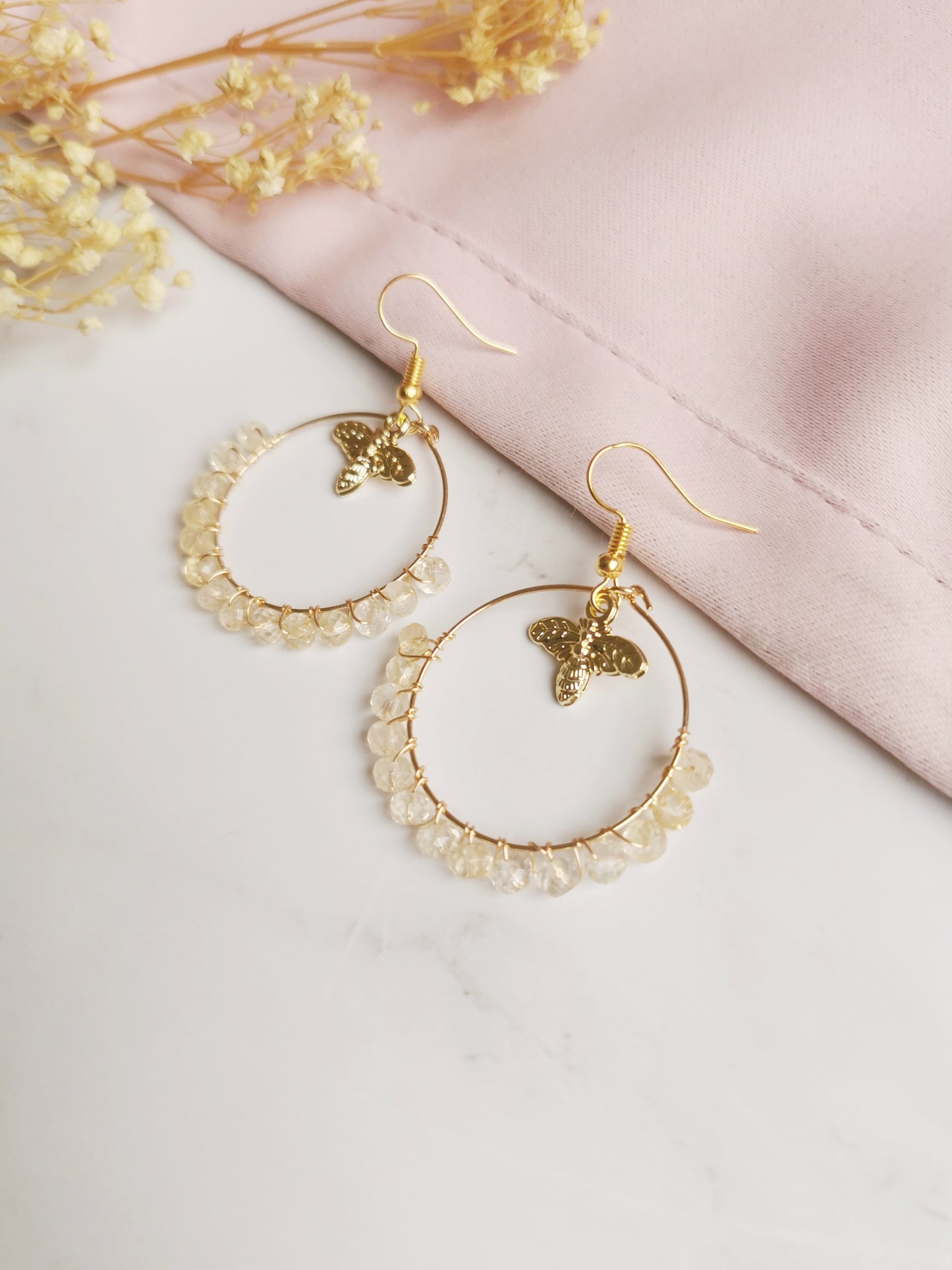 Citrine Bee Earrings